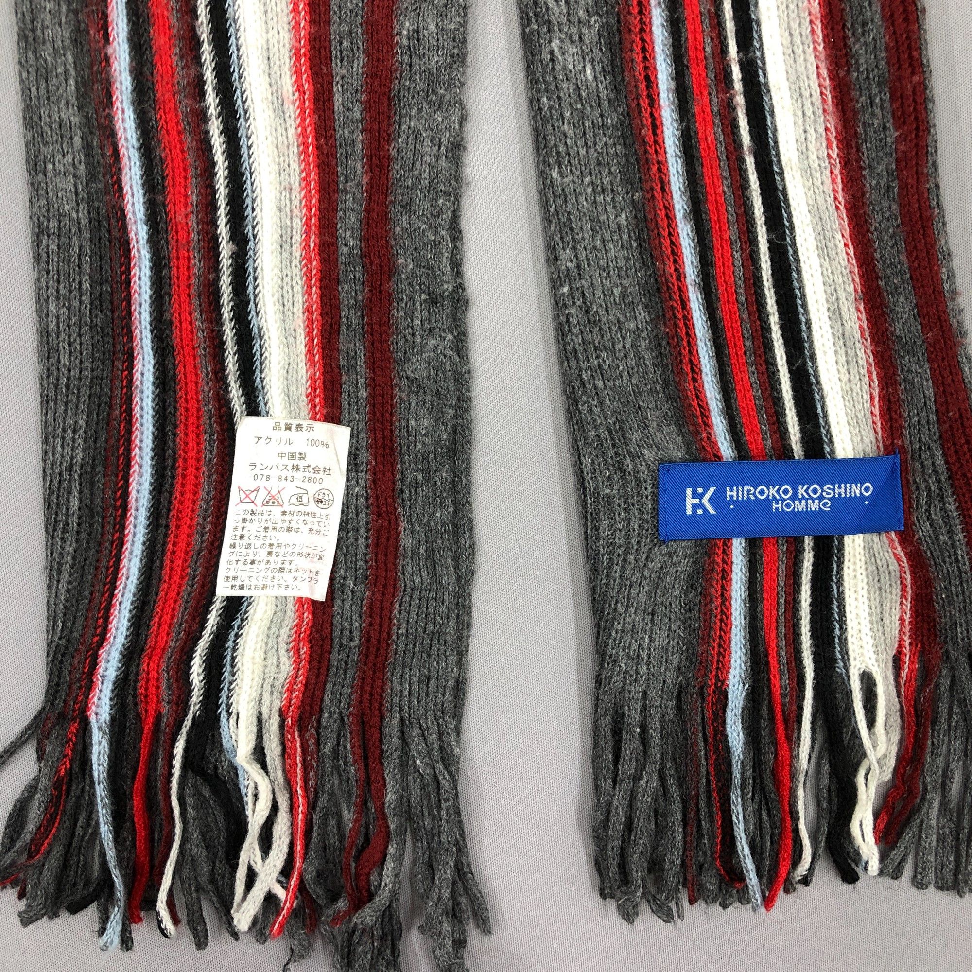 Hiroko Koshino Homme Vintage Hiroko Koshino Scarf Muffler Knit Wool Scarves Size ONE SIZE - 4 Thumbnail