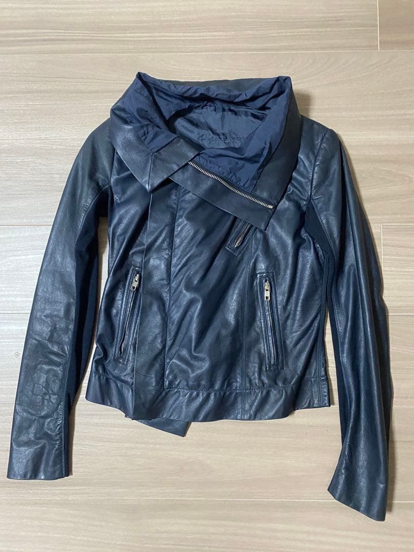 Rick Owens leather rider’s jacket Rick Owens Lamb Leather Single Riders Blouson Jacket men USA S