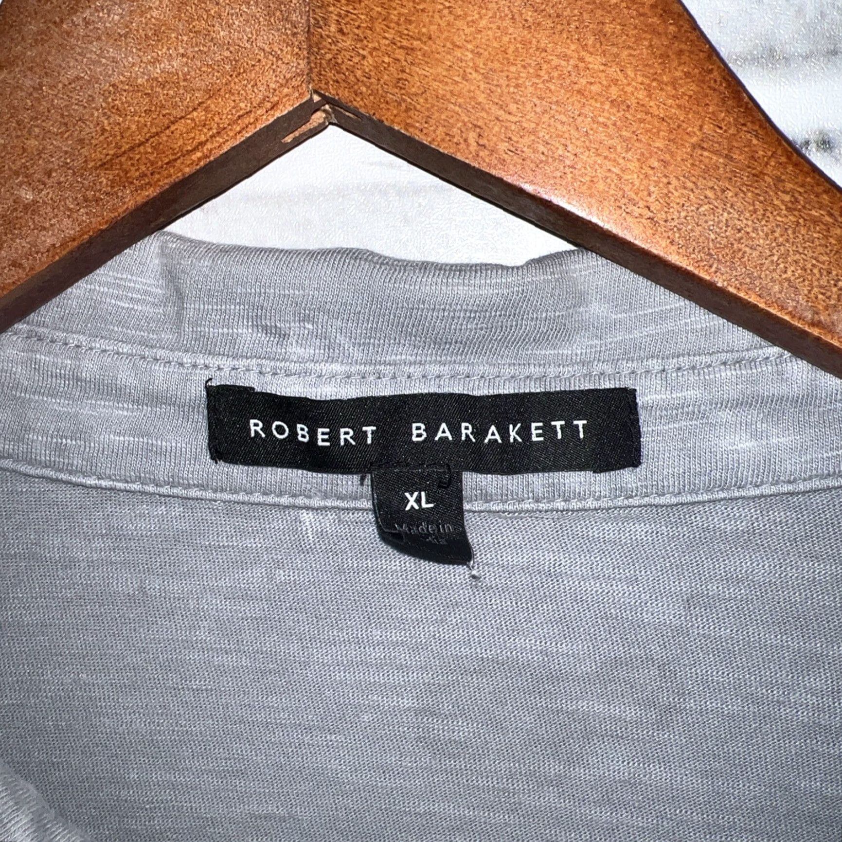 Vintage Robert Barakett Polo Shirt Mens XL Gray Classic Collar Short Sleeve Polo Size US XL / EU 56 / 4 - 3 Thumbnail