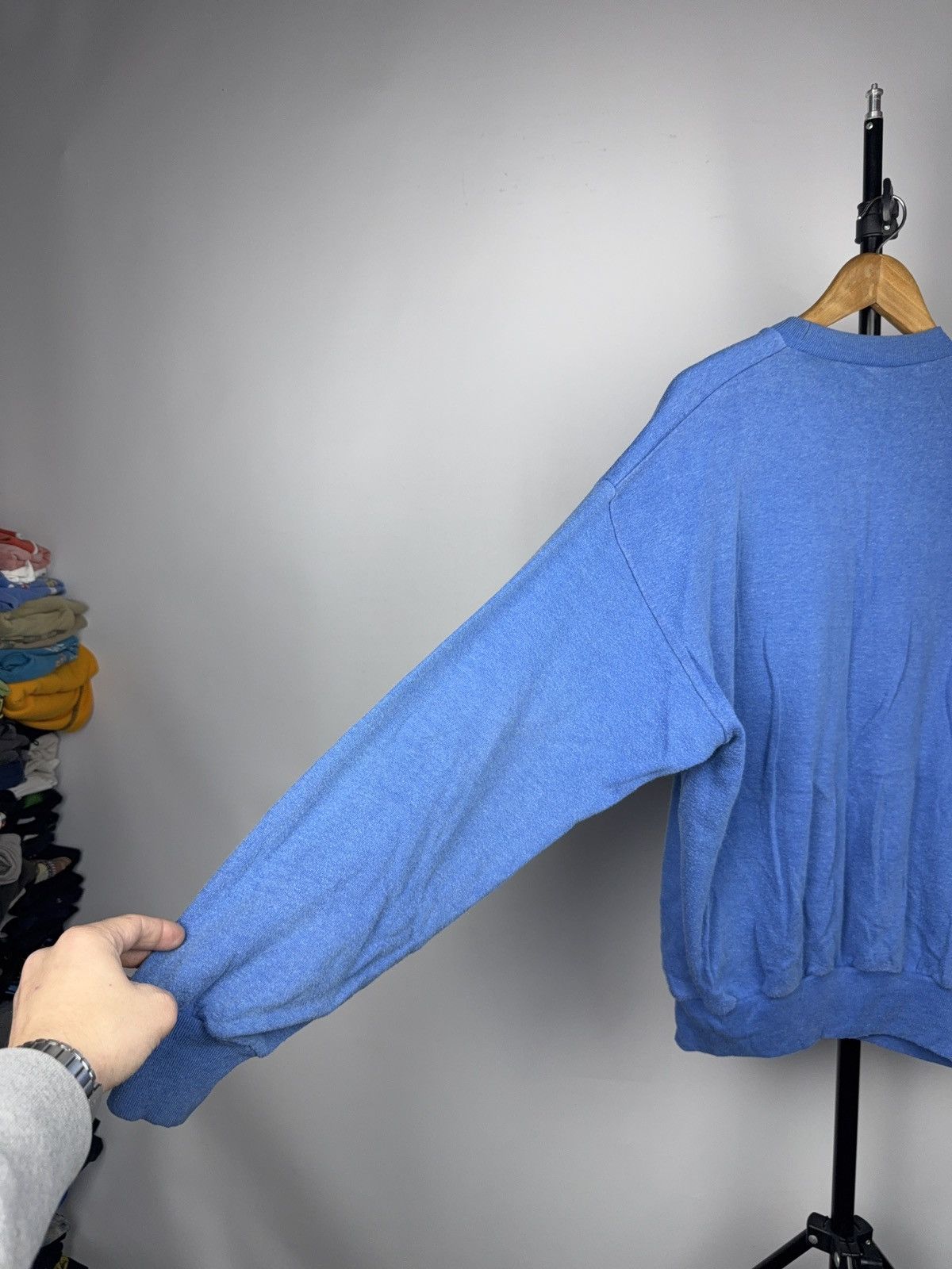 Vintage Vintage Retro 80s Europe EU Stars Blue Graphic Sweatshirt Size US M / EU 48-50 / 2 - 12 Thumbnail