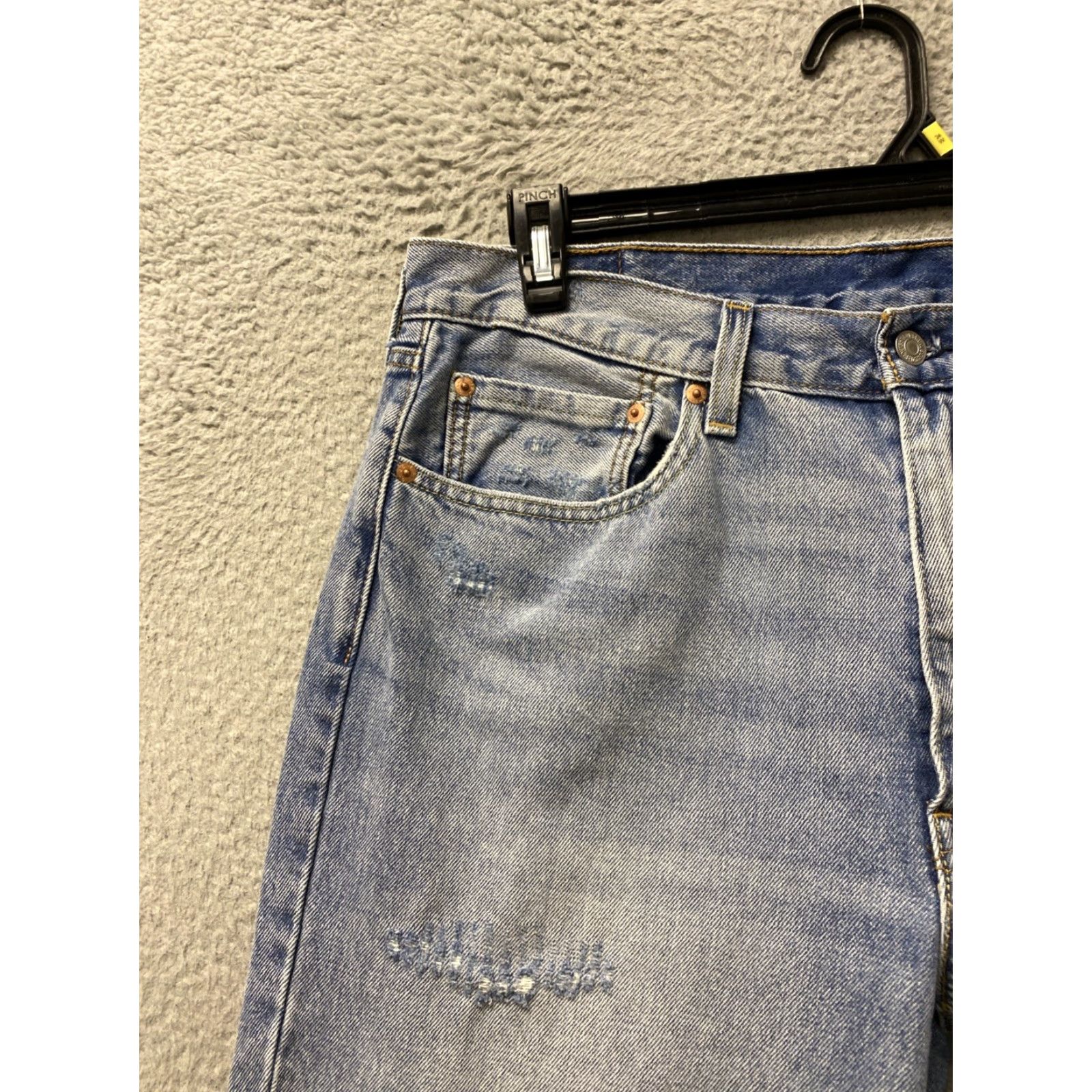 Levi's VINTAGE Levi's 550 Jeans Mens 36 x 36 Blue Denim Distressed 5-Pocket Levi's 550 Men Jeans White label? Size US 36 / EU 52 - 6 Thumbnail