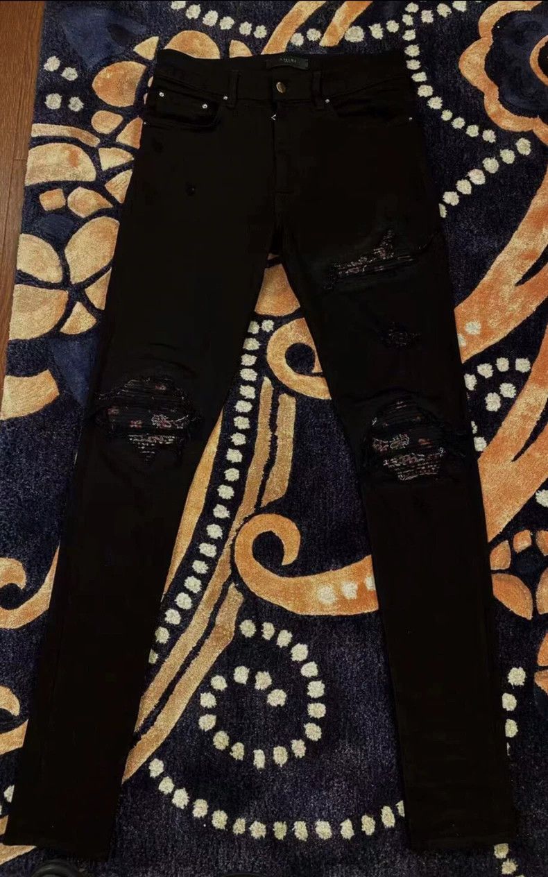 Amiri AMIRI Black Red Jeans - dmc Size US 31 - 1 Thumbnail