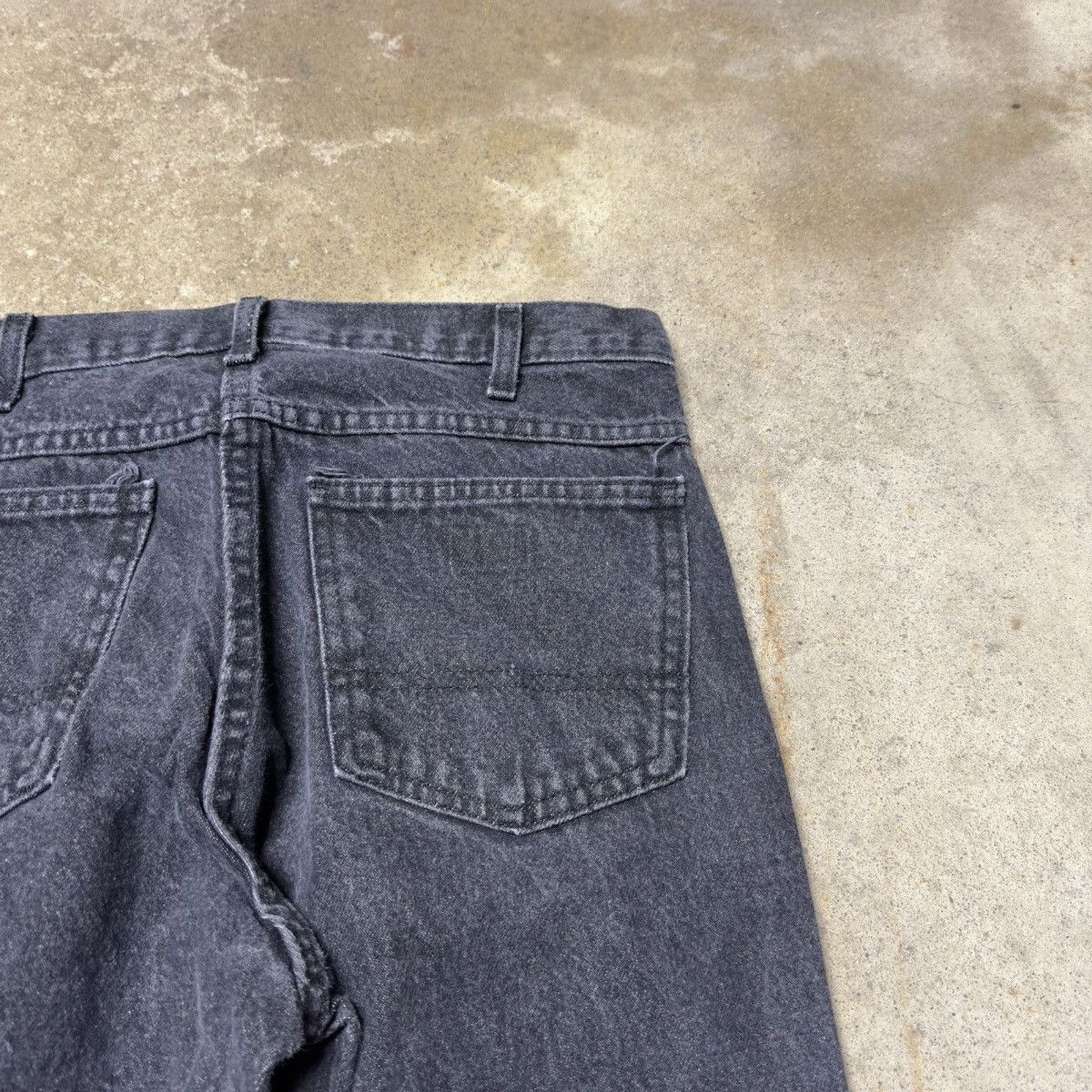 Vintage Faded Black Dickies Denim Work Jeans Skater ERD Grunge Size US 33 - 6 Thumbnail