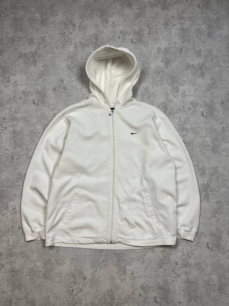 Nike Vintage Nike White Zip Hoodie Size US L / EU 52-54 / 3 - 1 Thumbnail