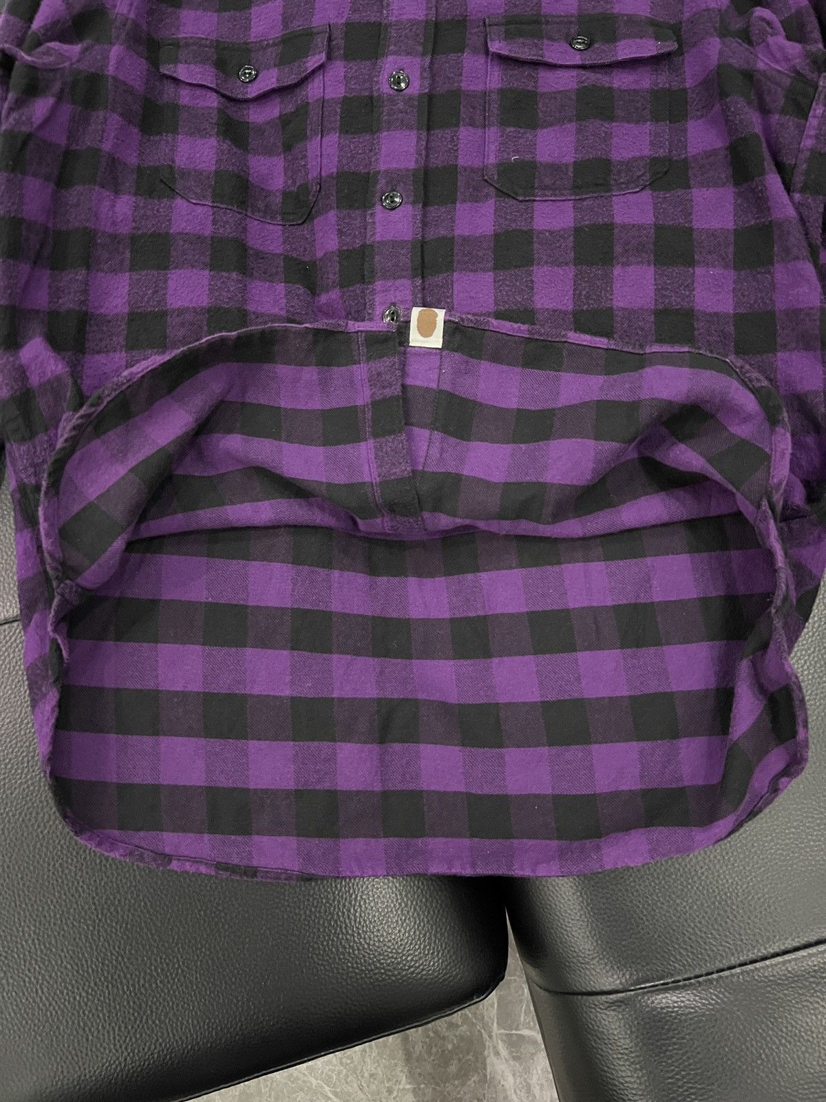 Bape A Bathing Ape OG 2000s Purple & Black Plaid Flannel Shirt Size US S / EU 44-46 / 1 - 8 Thumbnail