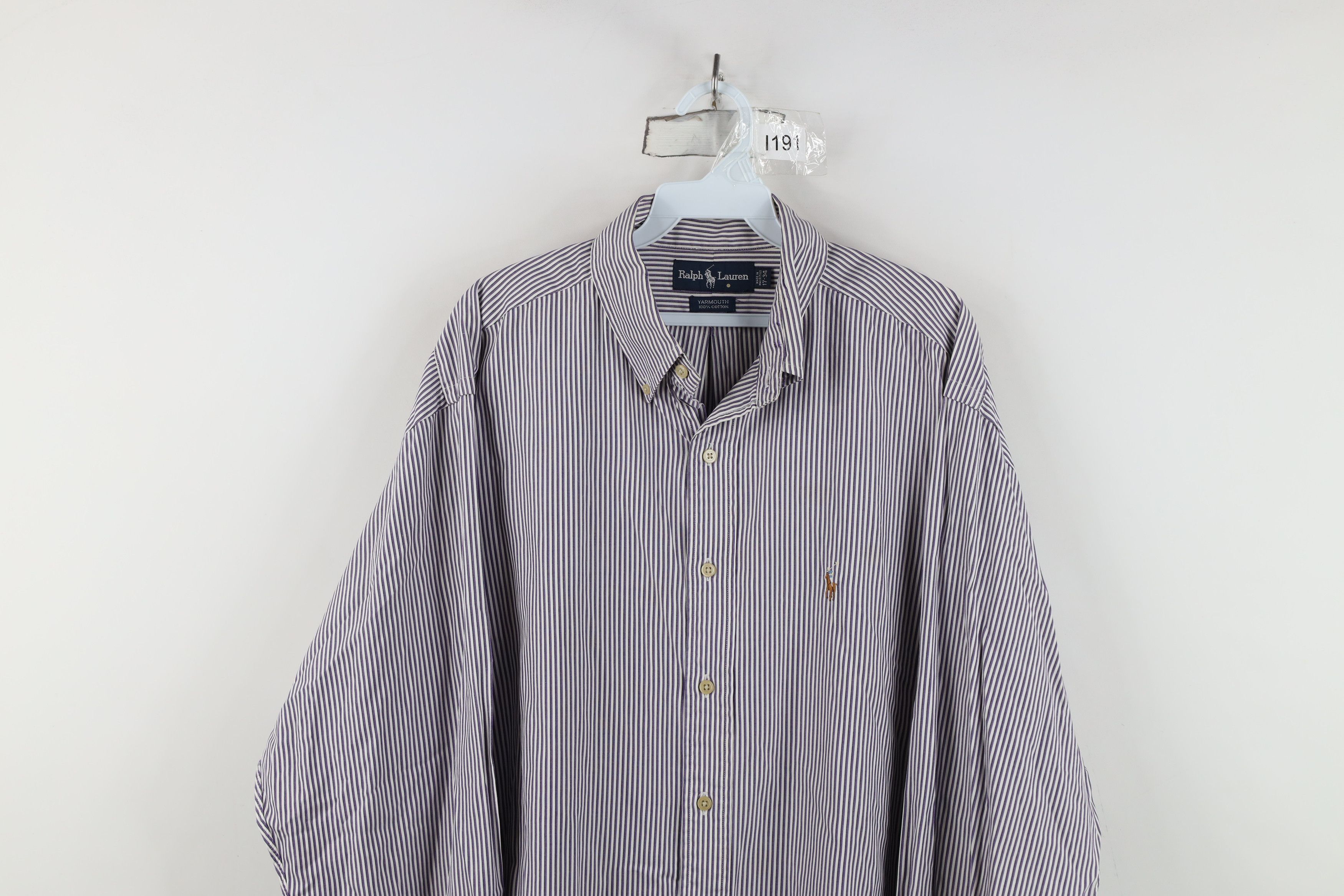 Ralph Lauren Vintage 90s Ralph Lauren Yarmouth Striped Button Down Shirt Size US L / EU 52-54 / 3 - 2 Thumbnail
