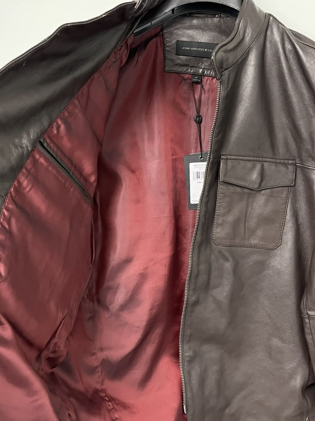 John Varvatos Leather snapfront jacket size medium Size US M / EU 48-50 / 2 - 11 Thumbnail