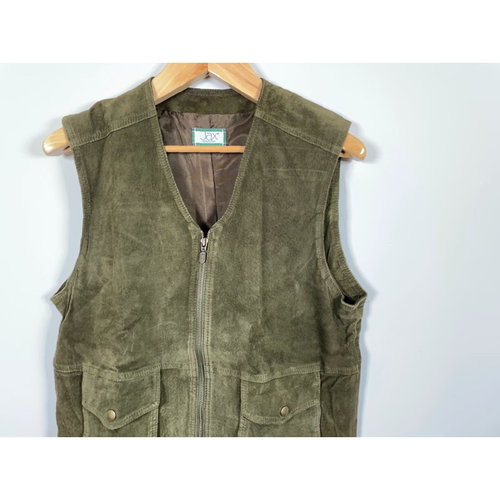 Vintage VINTAGE Jax Pig Suede Vest Women's 6 / Medium Green Canada Made Biker Outdoor Zip Up VTG Size M / US 6-8 / IT 42-44 - 7 Thumbnail