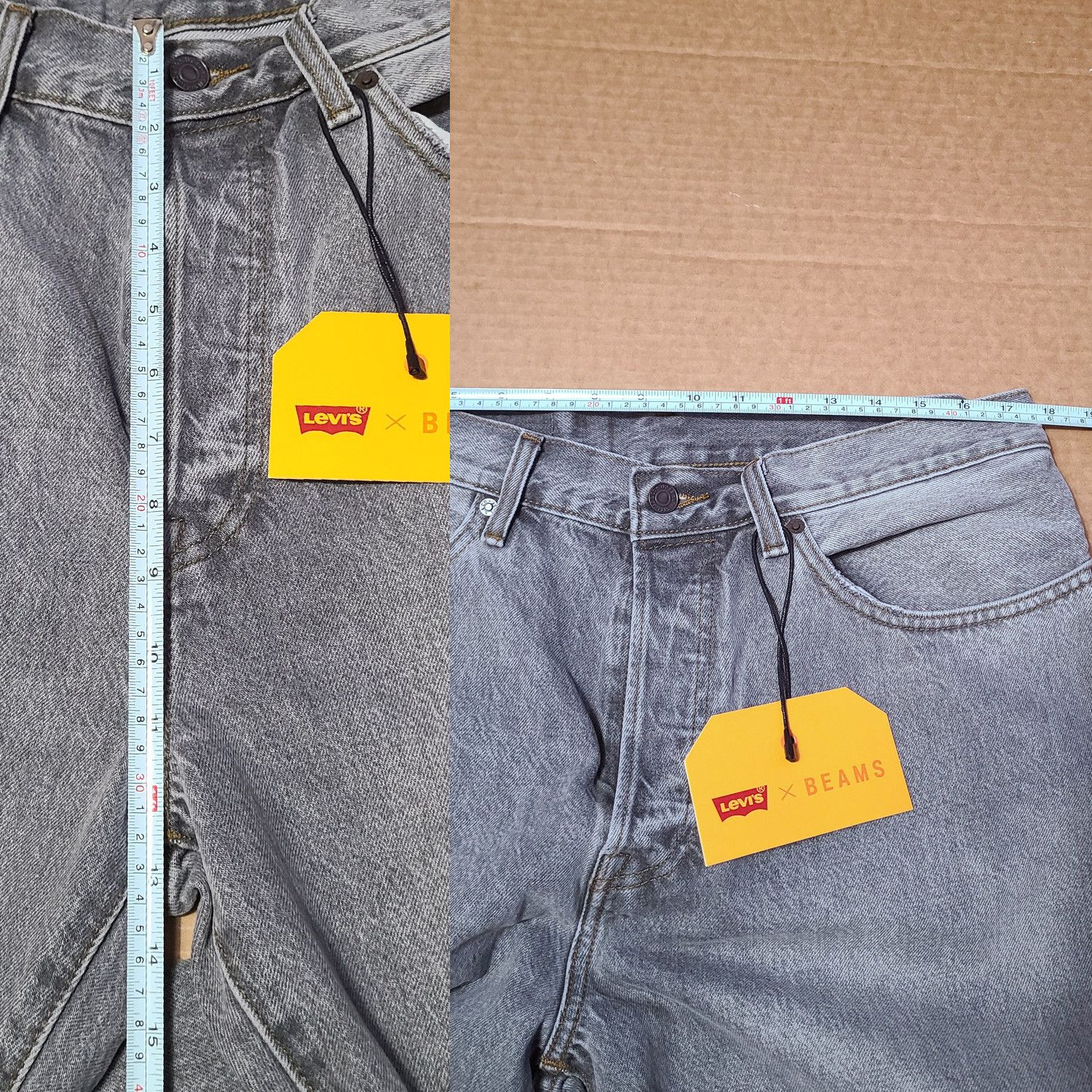 Beams Japan × Levi's Relaxed Fit Japan Selvedge Grey Jeans 34W Limited Edition Size US 34 / EU 50 - 13 Thumbnail