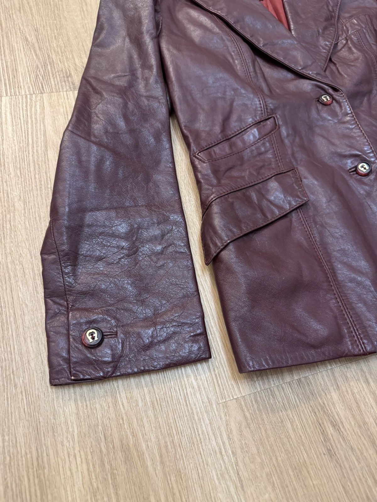 Etienne Aigner Etienne Aigner Vintage 70s 1970 Leather Blazer Jacket Taiwan Size M / US 6-8 / IT 42-44 - 5 Thumbnail