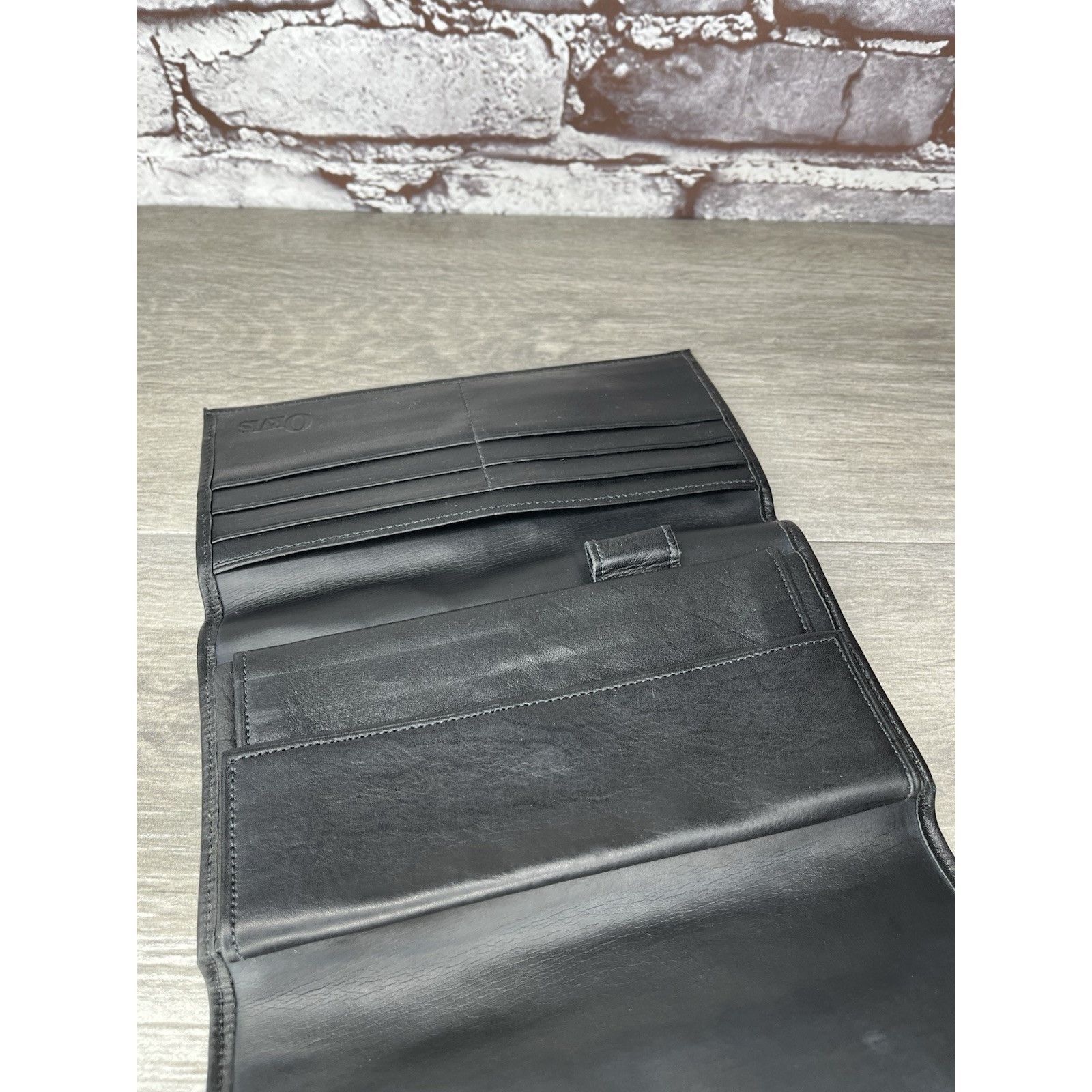 Orvis Vintage Orvis American Black Leather Bifold Wallet 6 Card Sl Size ONE SIZE - 6 Thumbnail