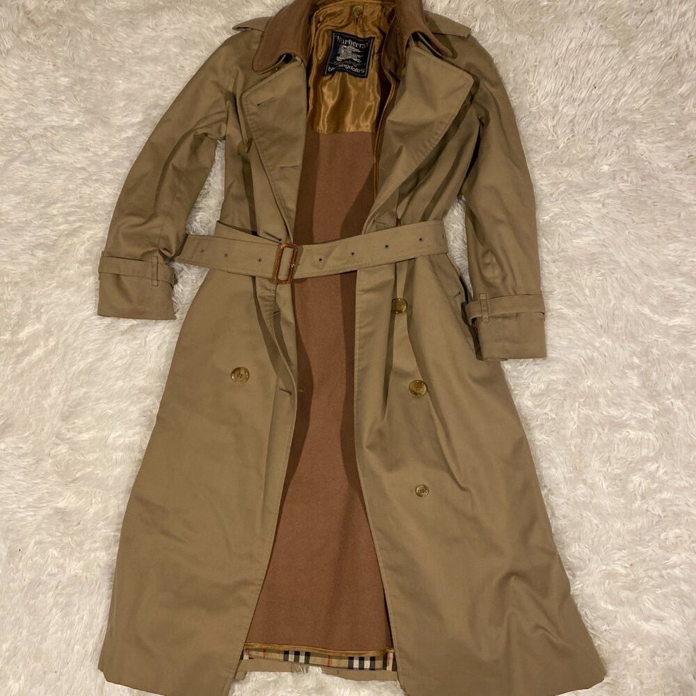 Burberry Vintage 90s Burberry Camel Wool Lined Kensington Chelsea Co Size M / US 6-8 / IT 42-44 - 7 Thumbnail