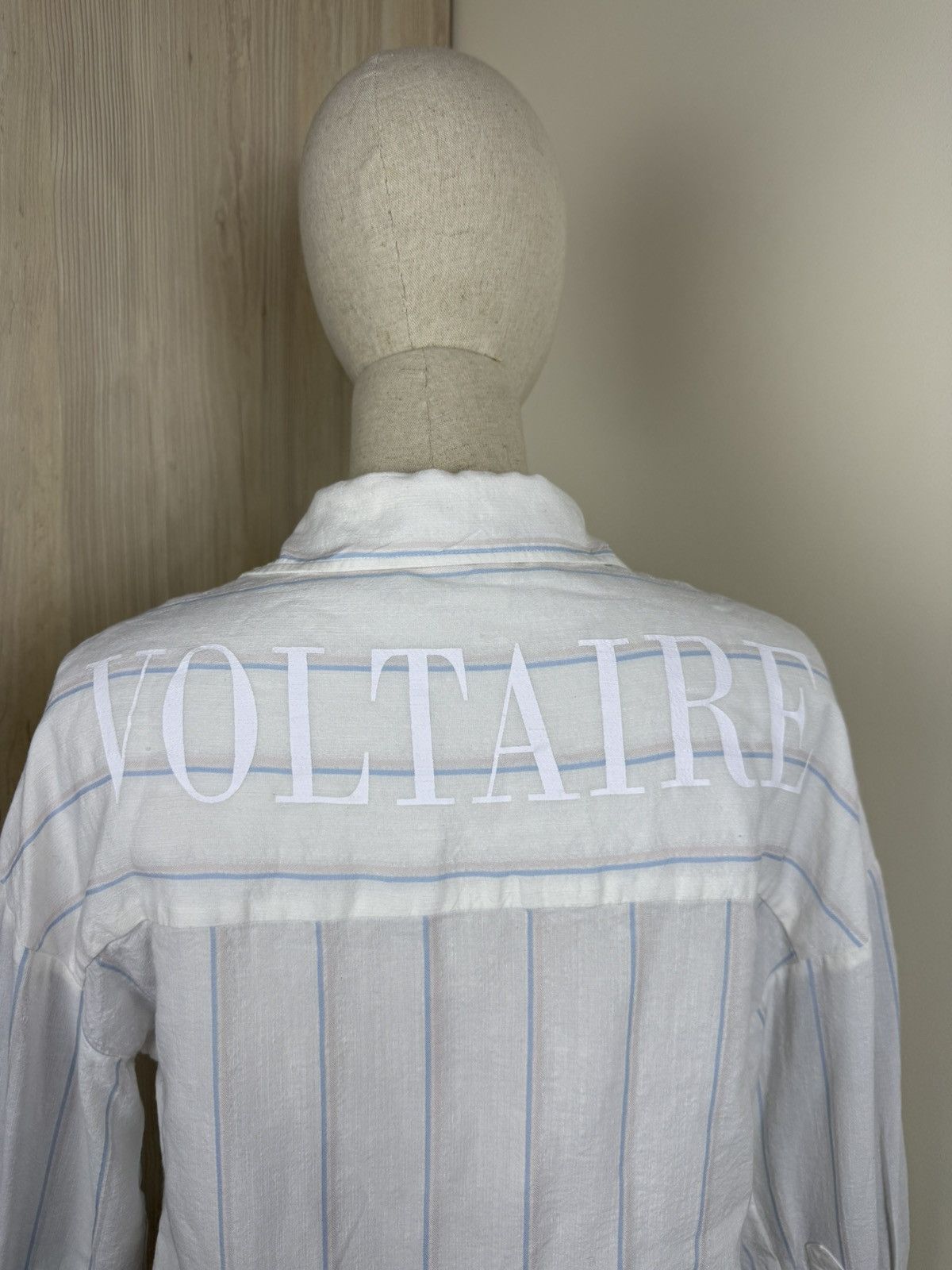 Zadig & Voltaire Zadig & Voltaire Striped Linen Blend Shirt Back Logo Size S / US 4 / IT 40 - 3 Thumbnail