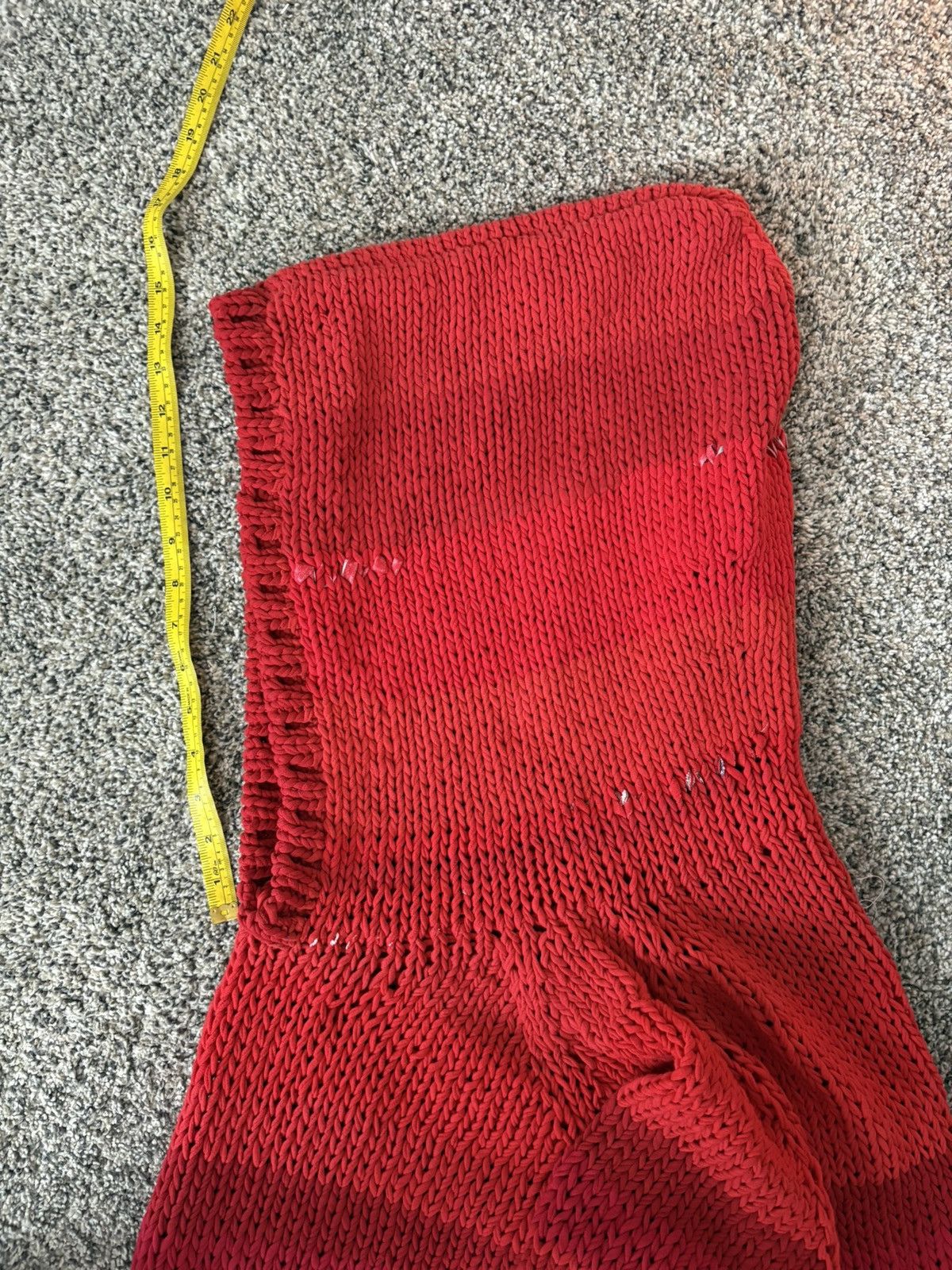 Other Reclaimed T-Shirt Yarn Hand Knit Hooded Sweater Size US XL / EU 56 / 4 - 8 Thumbnail