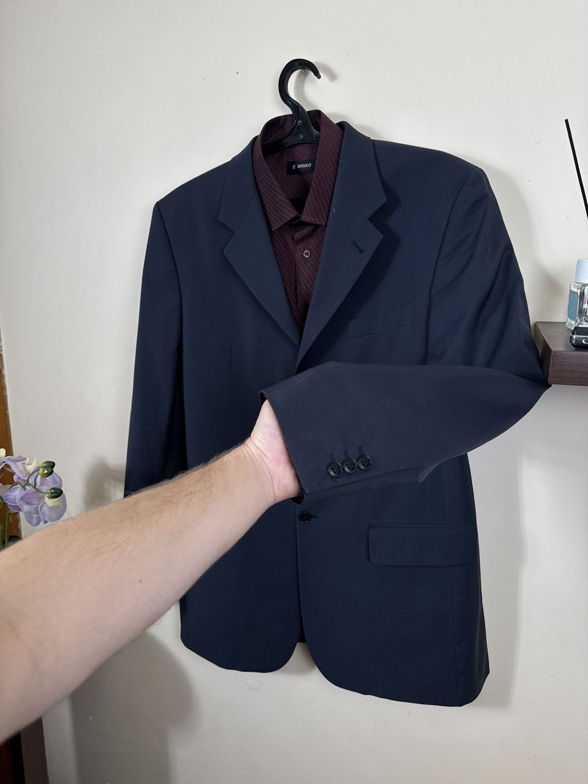 Yves Saint Laurent Vintage Yves Saint Laurent Costume Blue YSL Blazer Jacket Size 50R - 5 Thumbnail