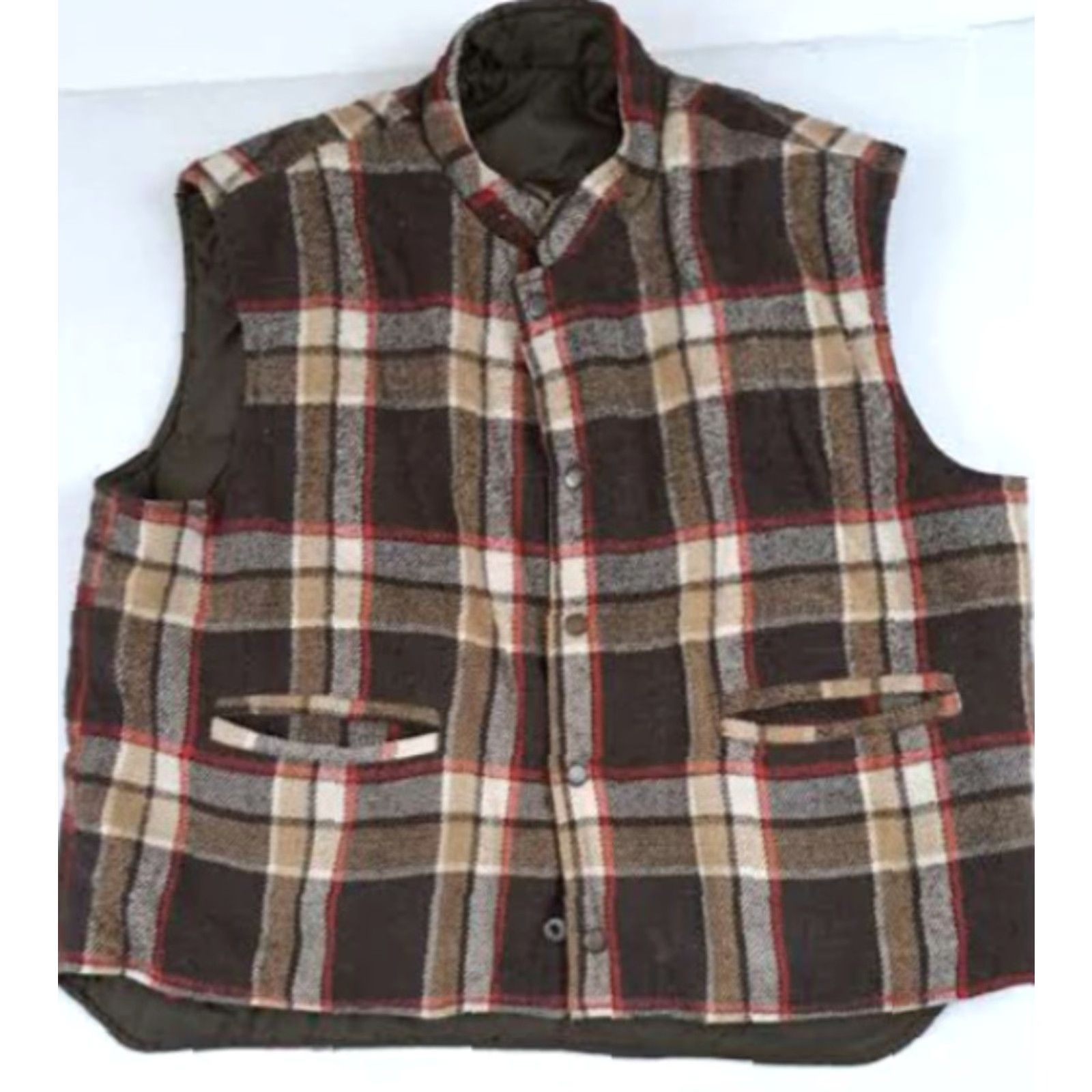 Vintage VINTAGE Deep North Vest Outdoor Plaid Insulated Down XL Brown Men Size US XL / EU 56 / 4 - 2 Thumbnail