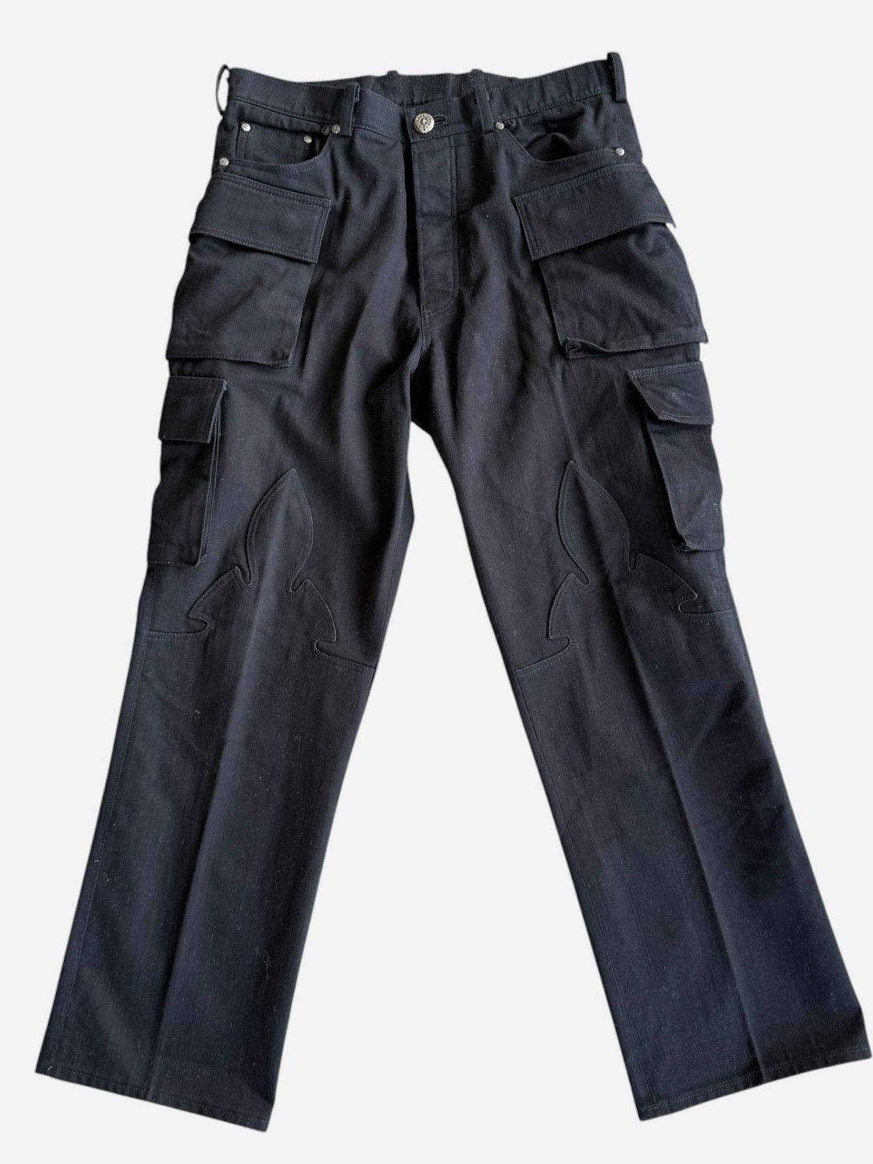 Chrome hearts fatigue cargo pants クロムハーツ Chrome Hearts 'Fatigue' Baggy Multi Pocket Fleur Knee Cargo Pants