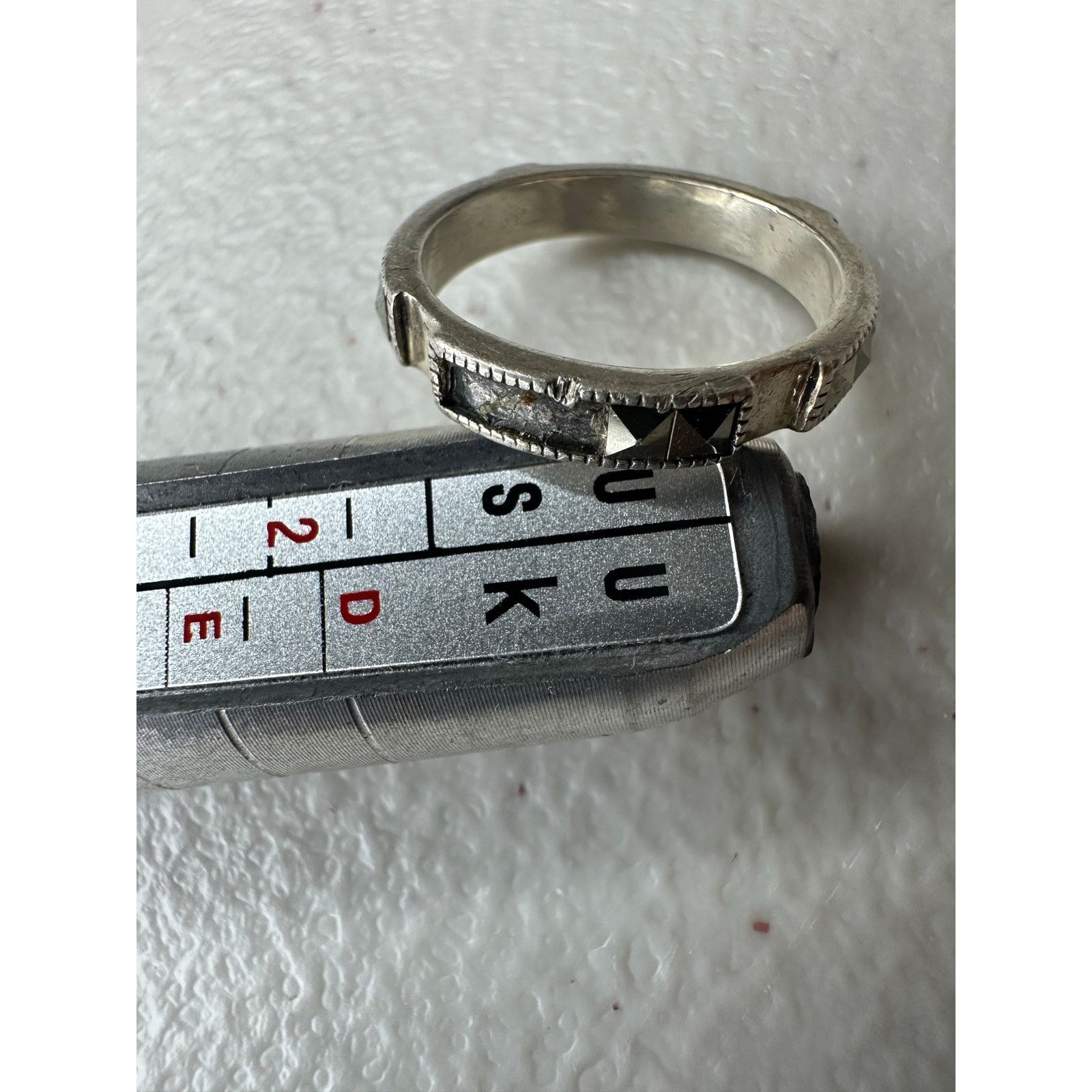 & Other Stories Sterling Silver Marcasite Band Ring Missing 3 Stones Sz 5 Size ONE SIZE - 2 Thumbnail