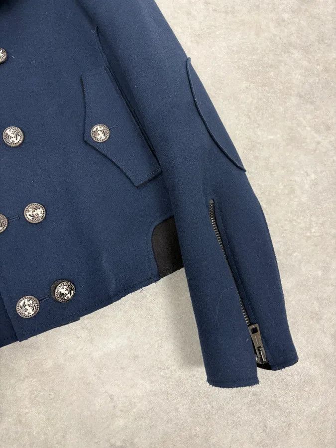 Balenciaga FW2007 Balenciaga Navy Wool Shearling Peacoat Jacket Size M / US 6-8 / IT 42-44 - 8 Thumbnail