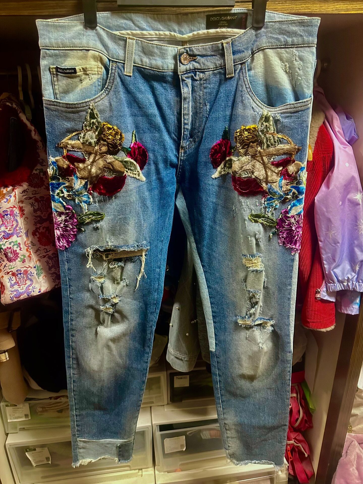 Dolce & Gabbana Dolce & Gabbana Limited Angel Flower Jeans Size US 36 / EU 52 - 1 Thumbnail