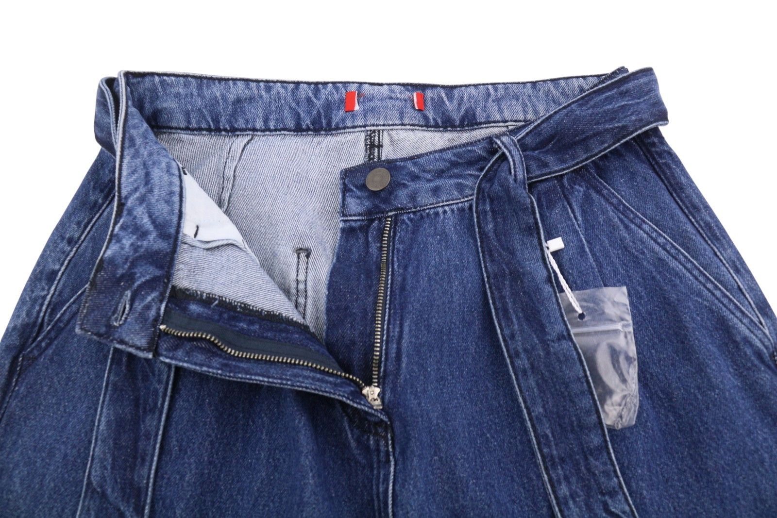 MAX&Co. W29 Blue Faded Pleated Belted Loose High Waist Jeans 88908 Size 29" - 5 Thumbnail