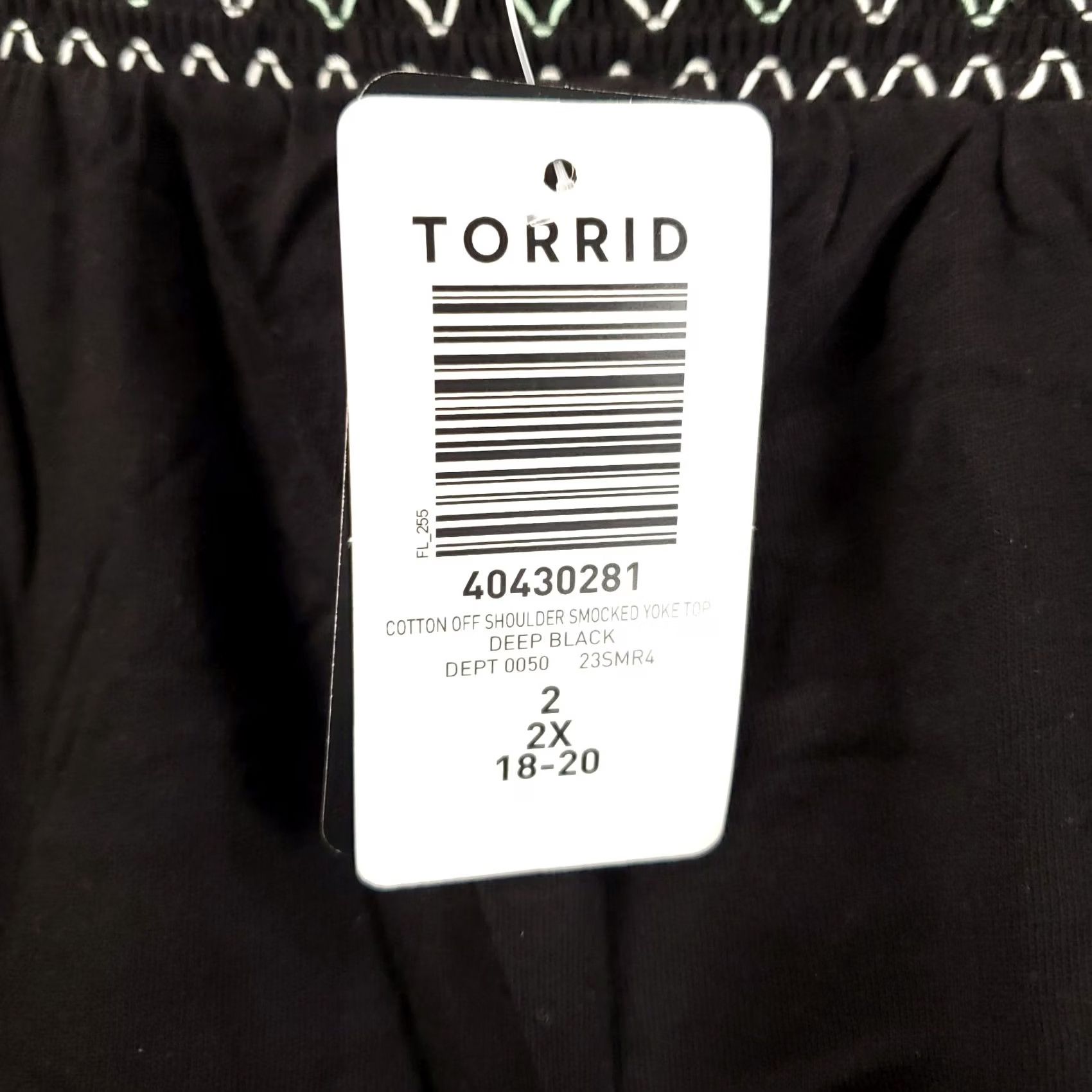 Torrid Torrid Blouse Knit Off The Shoulder Embroidered 2X Black Womens Tunic Top NWT Size XXL / US 16-18 / IT 52-54 - 6 Thumbnail