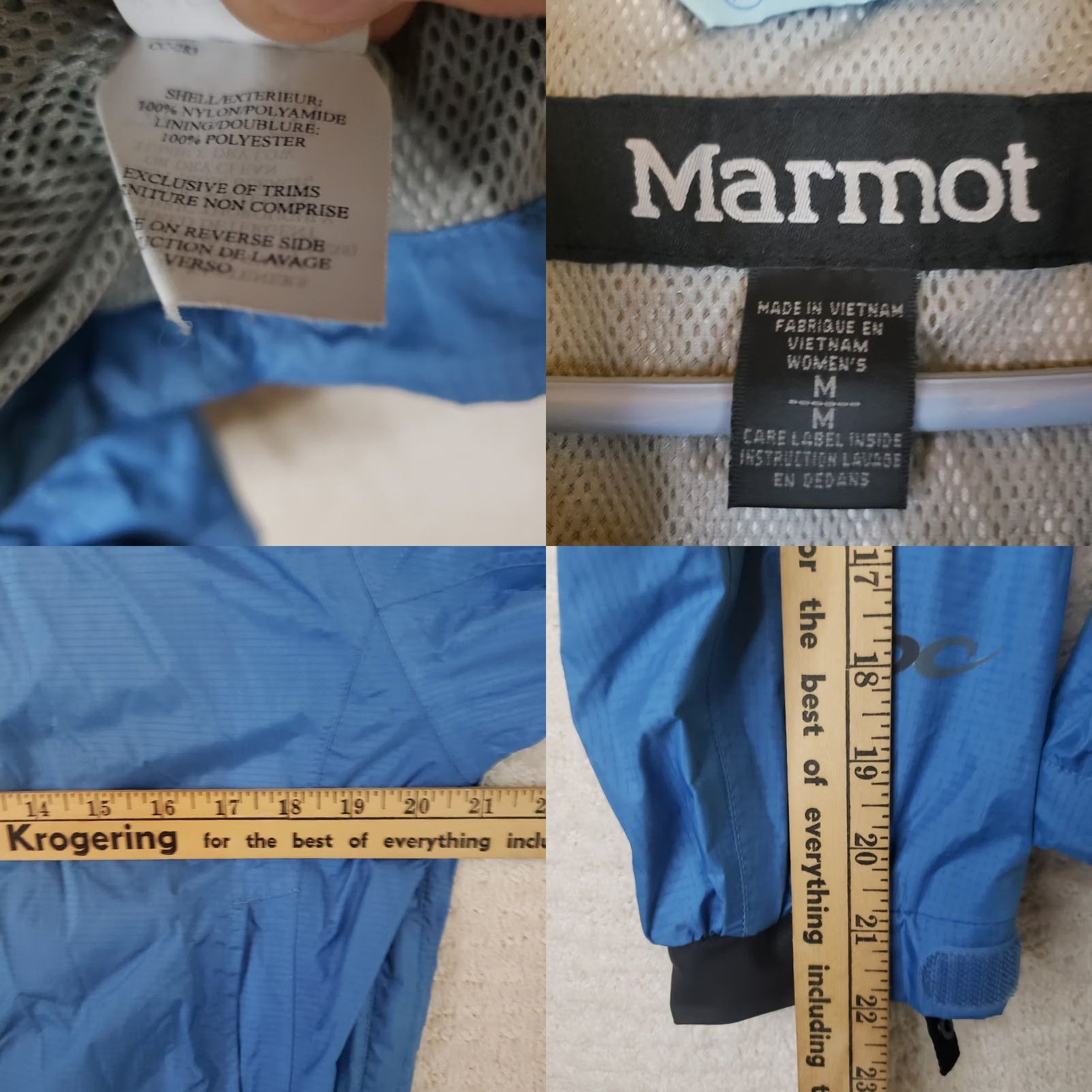 Marmot Marmot Wind Rain Jacket Women's M Blue Full Zip Hooded Neoprene Cuffs Windbreaker Rain Coat Casual Travel Size M / US 6-8 / IT 42-44 - 11 Thumbnail