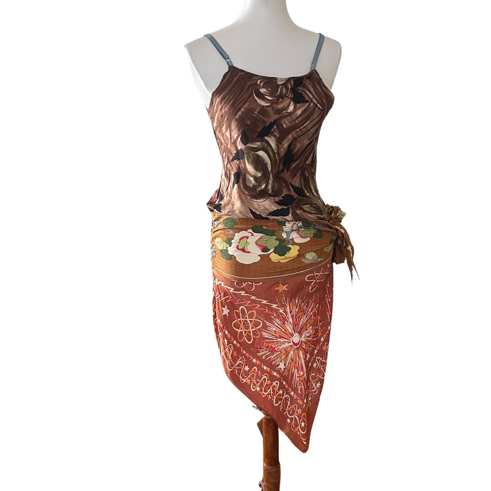Vintage Y2K Vintage Mixed Scarf Tunic with Met Museum Silk Sash Size S / US 4 / IT 40 - 1 Thumbnail