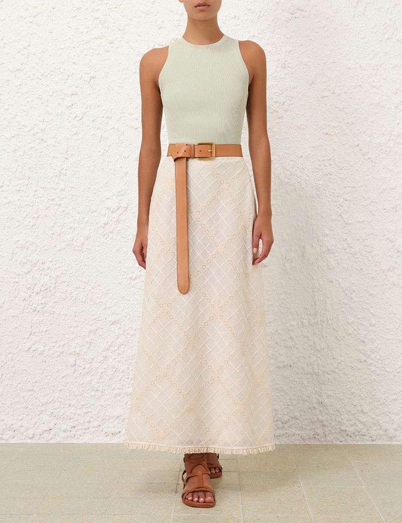 Zimmermann oc11z0226 Tallow Lace Trim Bias Skirt In Ivory Size 32" / US 10 / IT 46 - 7 Thumbnail