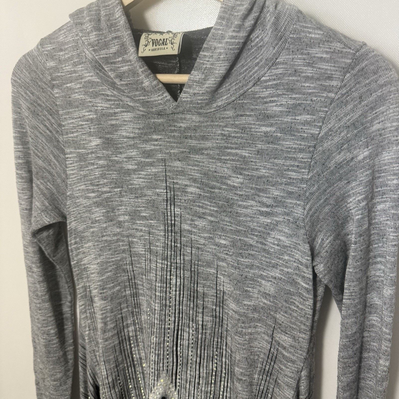 Other Vocal Hooded Rhinestone Asymmetric Tunic Whimsy Goth Yoga Size S / US 4 / IT 40 - 5 Thumbnail