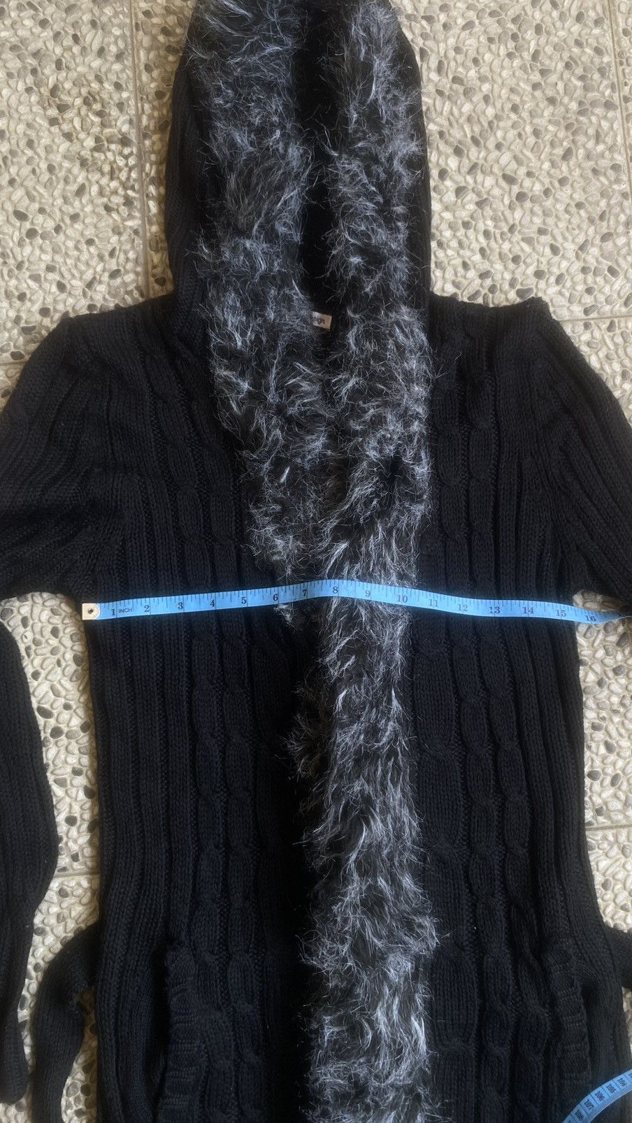 If Six Was Nine Gothic Semantic Design Faux Fur Trim Knit Hooded Cardigan Size US M / EU 48-50 / 2 - 9 Thumbnail