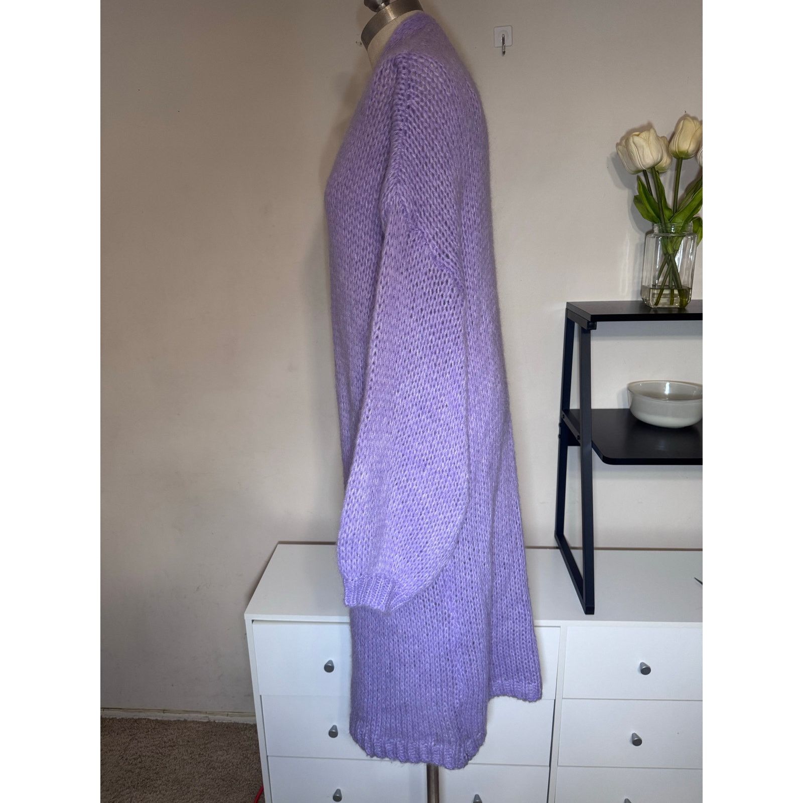 Other Ottod`Ame Knit Wool Blend Long Cardigan Lavander RARE Size L / US 10 / IT 46 - 4 Thumbnail