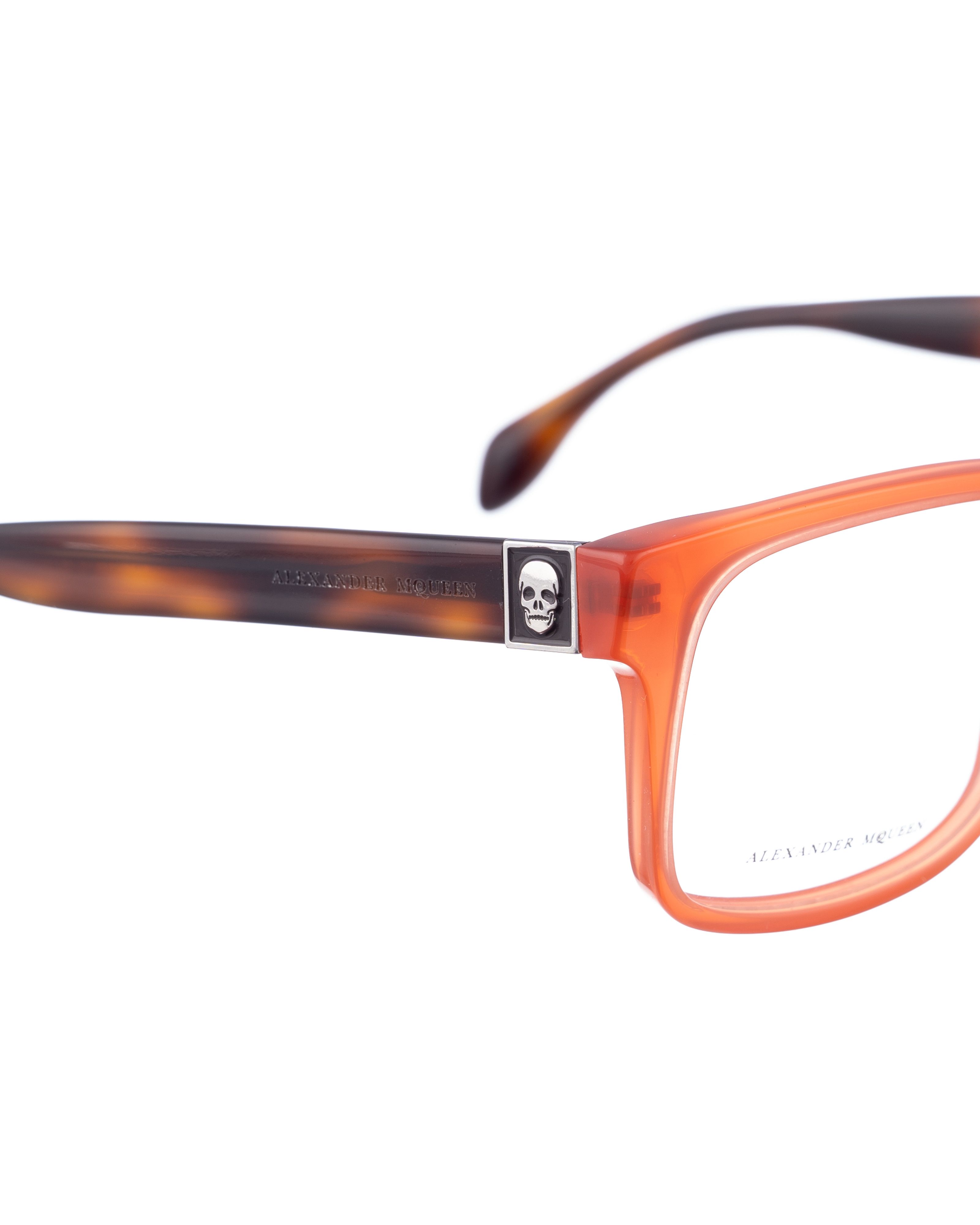 Alexander McQueen Alexander McQueen 00s Bold Nerdy Havana and Orange Glasses Size ONE SIZE - 3 Thumbnail