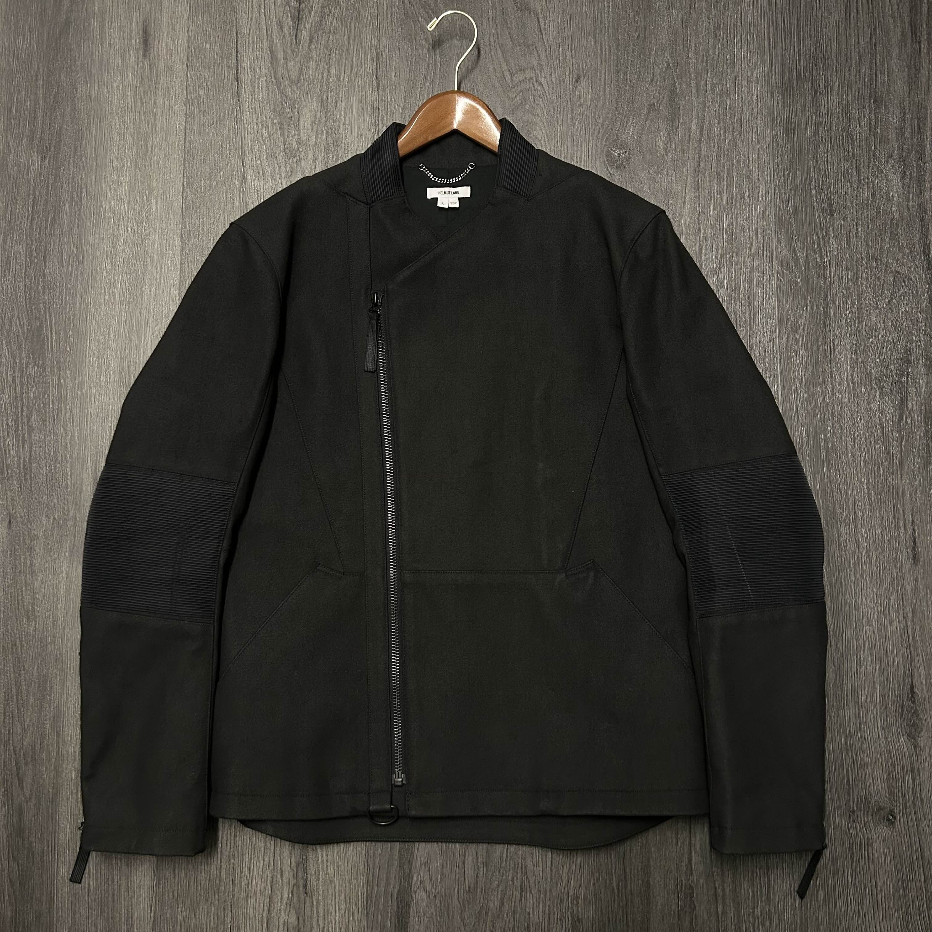 Helmut Lang helmut lang asymmetrical zip wool bikers jacket Size US L / EU 52-54 / 3 - 1 Thumbnail