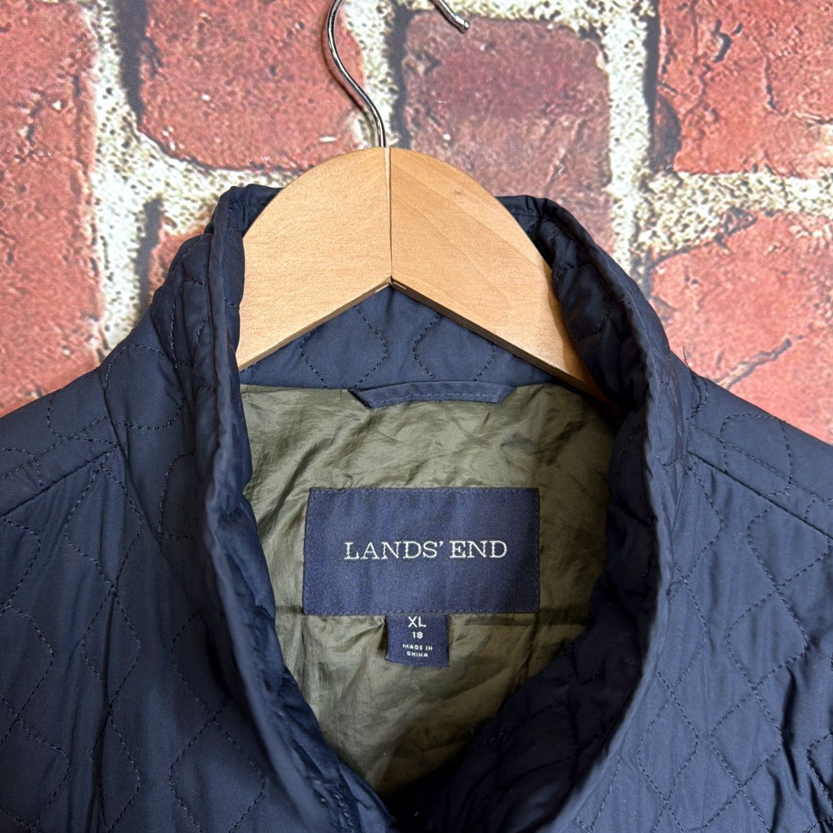 Lands' End Lands' End Coat Womens XL 18 Deep Blue Quilted Prima Loft Lightweight Zip Jacket Short Casual Outdoor Quilted Full Zip Pockets - Fall Winter Spring Size XL / US 12-14 / IT 48-50 - 2 Thumbnail