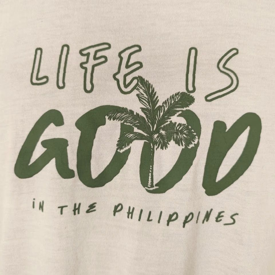 Vintage Philippines Kamisa T Shirt Mens Large Beige Life Is Good Palm Trees Destination Shirt Mens Beach Tropical Island Tourist Travel Size US L / EU 52-54 / 3 - 3 Thumbnail