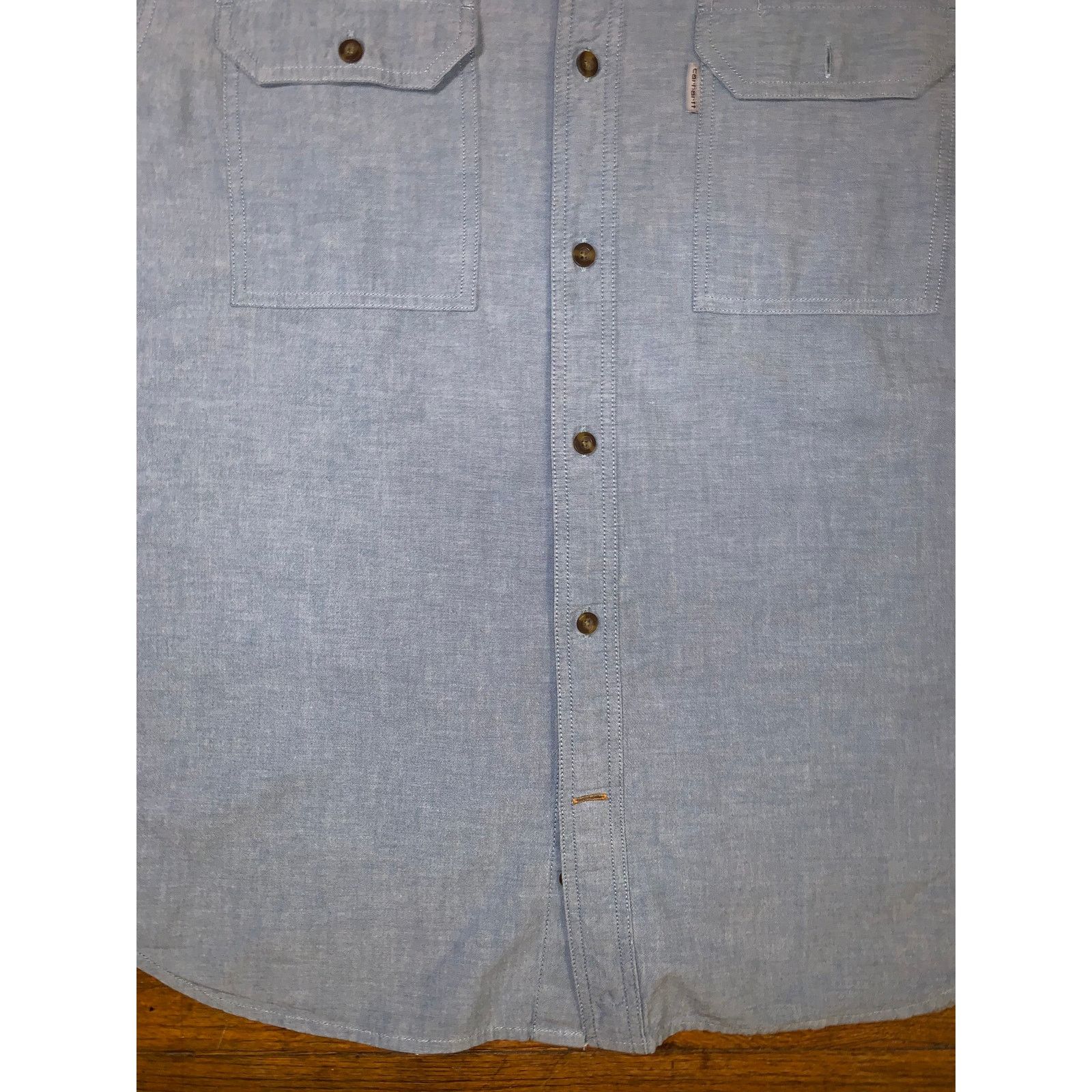 Carhartt Carhartt Light Blue Work Shirt Short Sleeve Relaxed Fit Size US XL / EU 56 / 4 - 5 Thumbnail