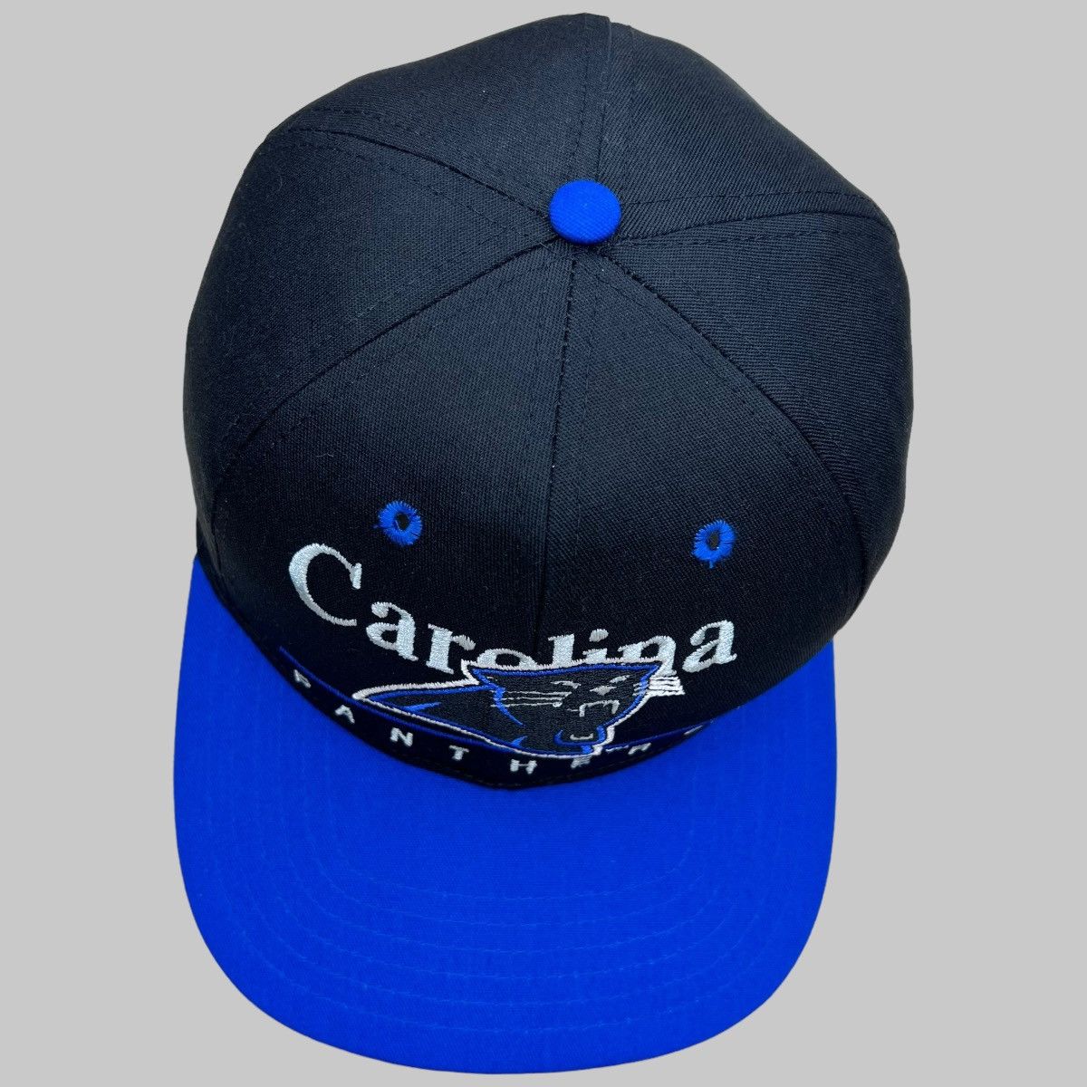 NFL × Vintage Vtg 90s NFL Carolina Panthers Split Bar Eastport Snapback Size ONE SIZE - 5 Thumbnail
