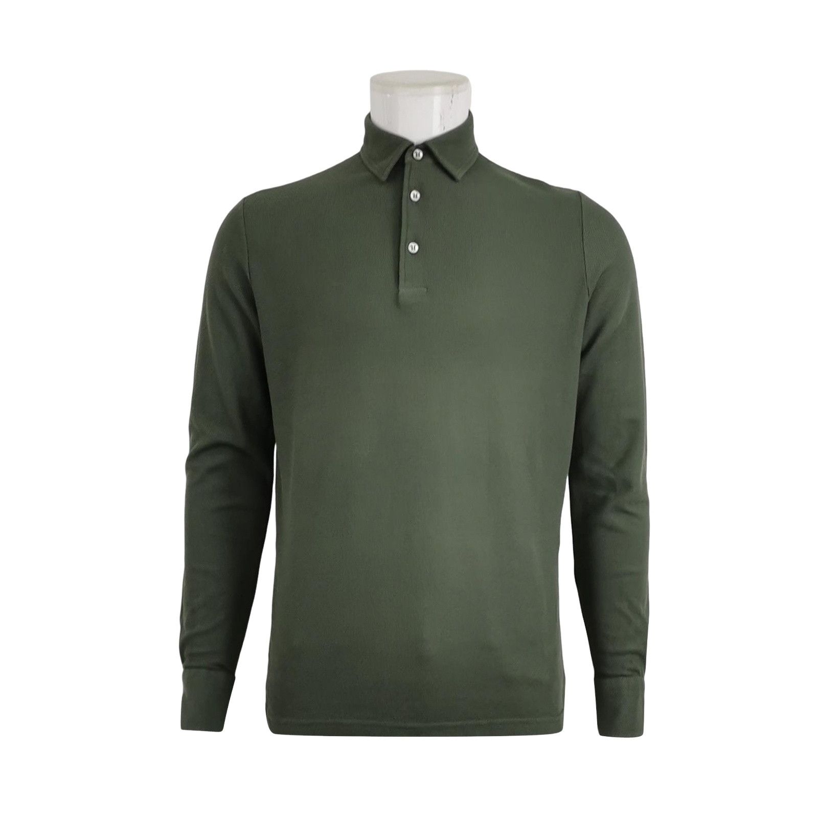 Loro Piana Loro Piana Green Cotton Long Sleeve Polo Size S Size US S / EU 44-46 / 1 - 1 Thumbnail