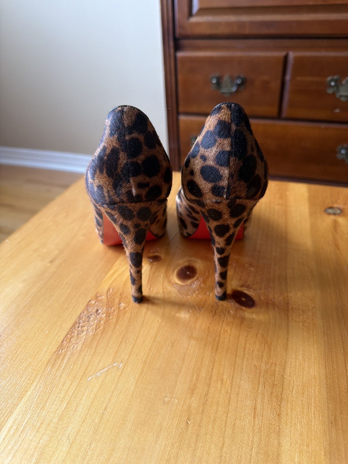 Christian Louboutin Christian Louboutin CHEETAH OPEN TOE PLATFORM PUMP Size US 8 / IT 38 - 11 Thumbnail