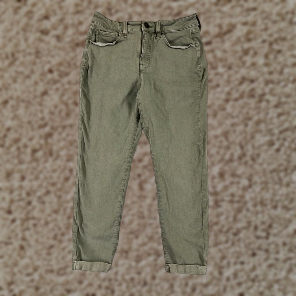 Vintage SO Jeans Women’s Jeans Crop Mid Rise 26x23 Green Denim Cotton Blend 11 Regular Mens Womens Boys Girls Size 32" / US 10 / IT 46 - 1 Thumbnail