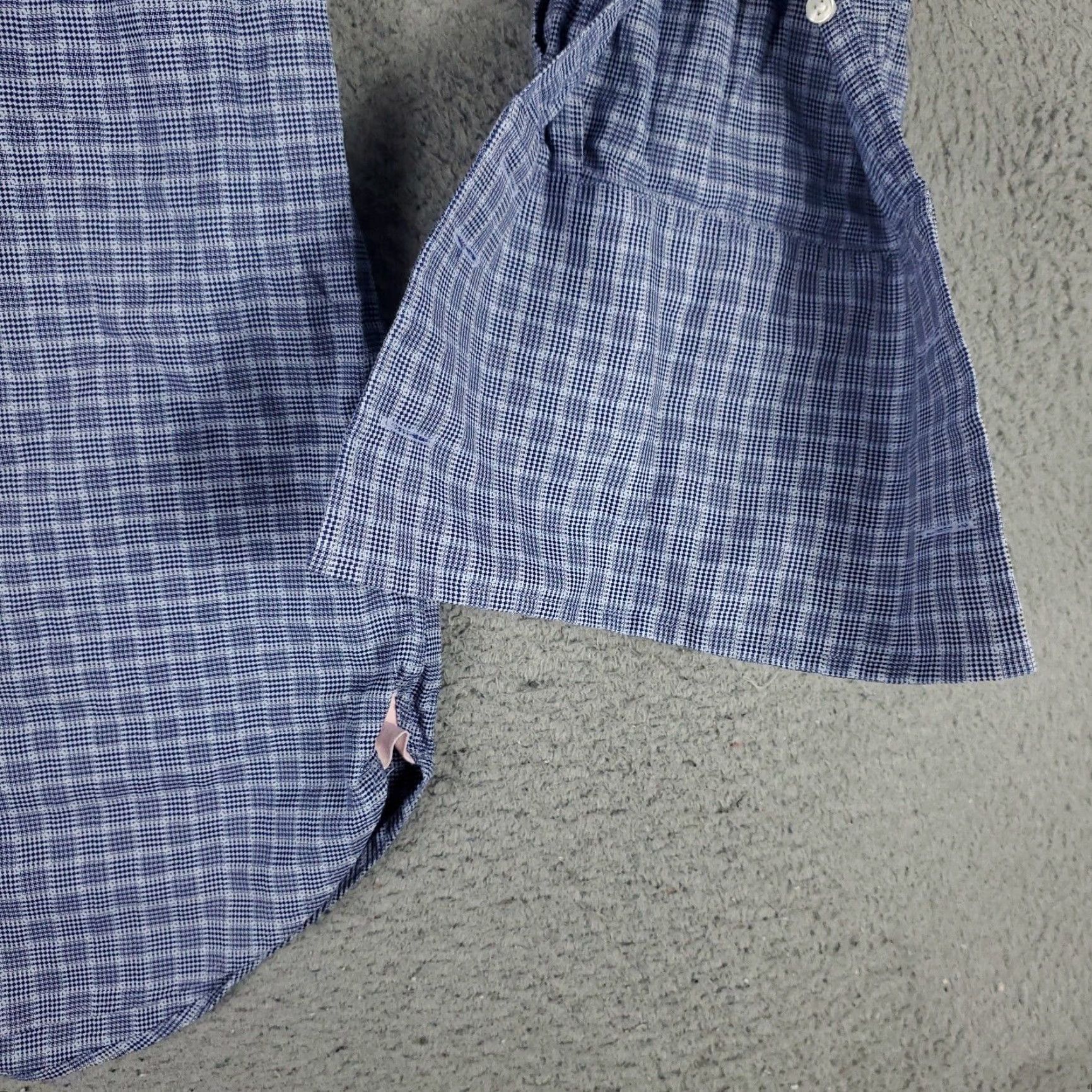 Pinko VINTAGE Thomas Pink Dress Shirt Mens Size 16 Blue Cotton Long Sleeve Button-Up Business Casual Formal Size 42R - 4 Thumbnail