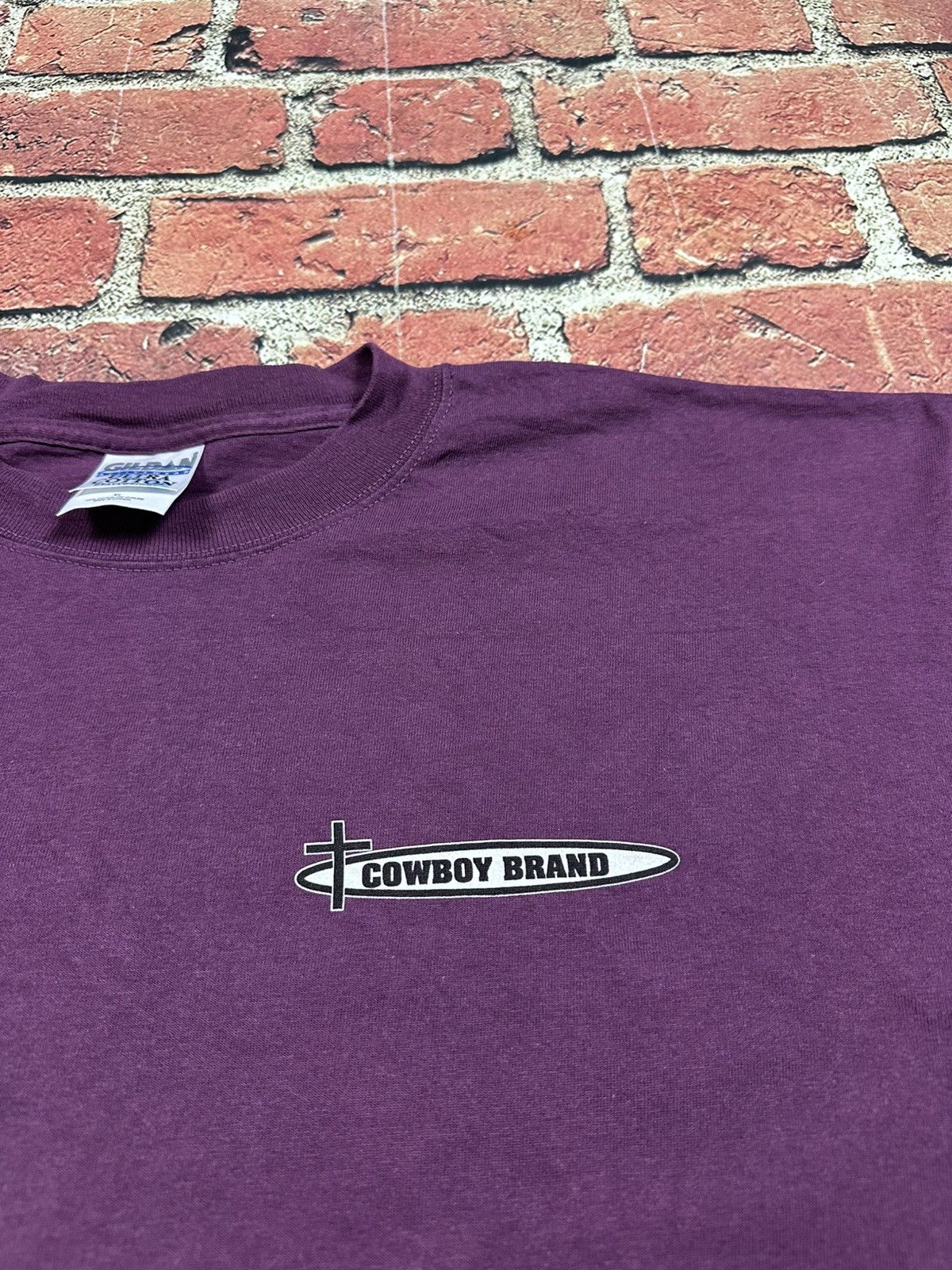 Gildan Vintage Cowboy Brand Jesus T Shirt 90s Rodeo Horse Psalms Size US XL / EU 56 / 4 - 4 Thumbnail
