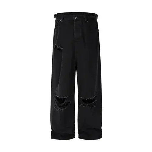 VIBE Y2K Washed Distressed Hole Baggy Jeans Size US 30 / EU 46 - 3 Thumbnail
