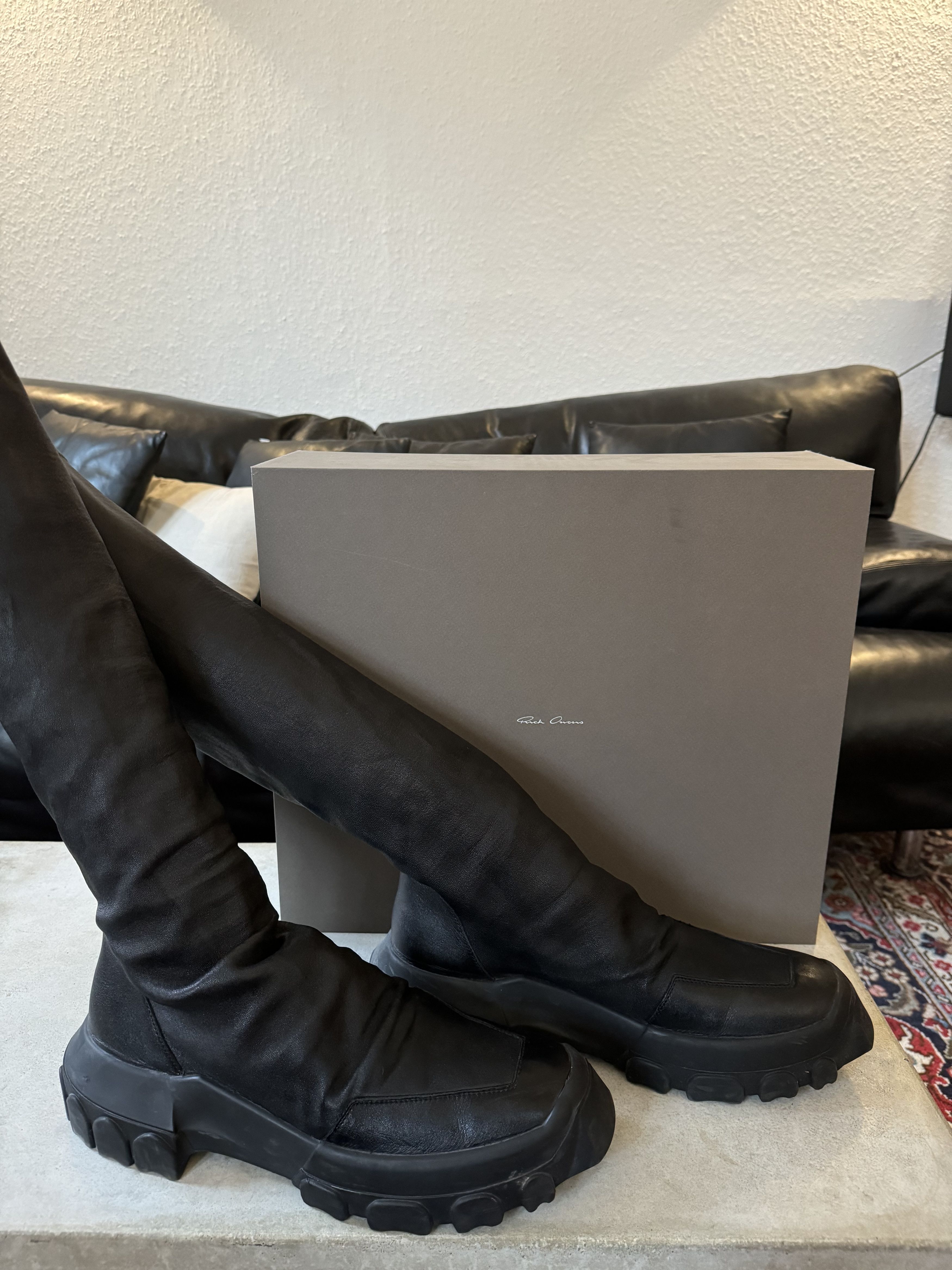 Rick Owens Rick Owens Tractor Lamb Leather High Boots Size US 11 / EU 44 - 1 Thumbnail