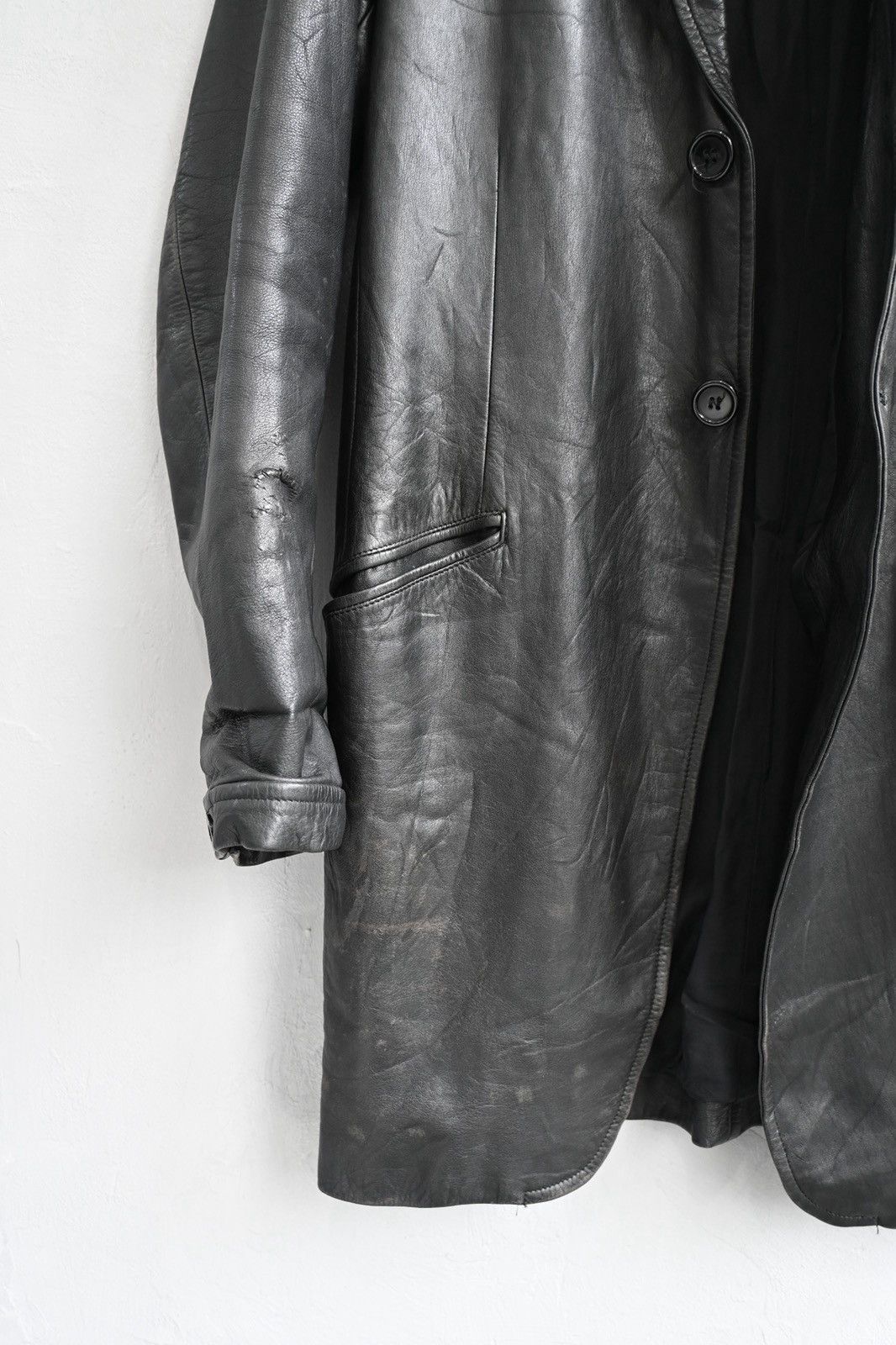 Yohji Yamamoto Yohji Yamamoto Pour Homme AW1997 leather overcoat Size US M / EU 48-50 / 2 - 8 Thumbnail