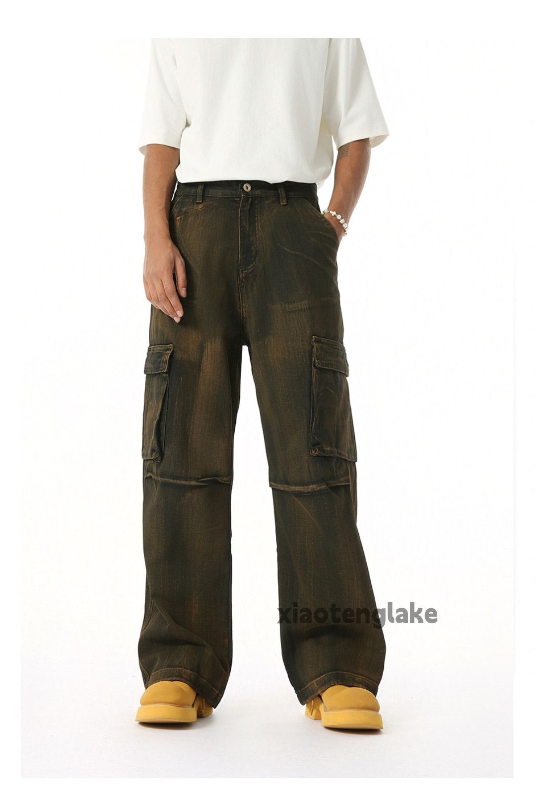 Jean xz vintage distressed faded punk hiphop Stain jeans Size US 30 / EU 46 - 4 Thumbnail