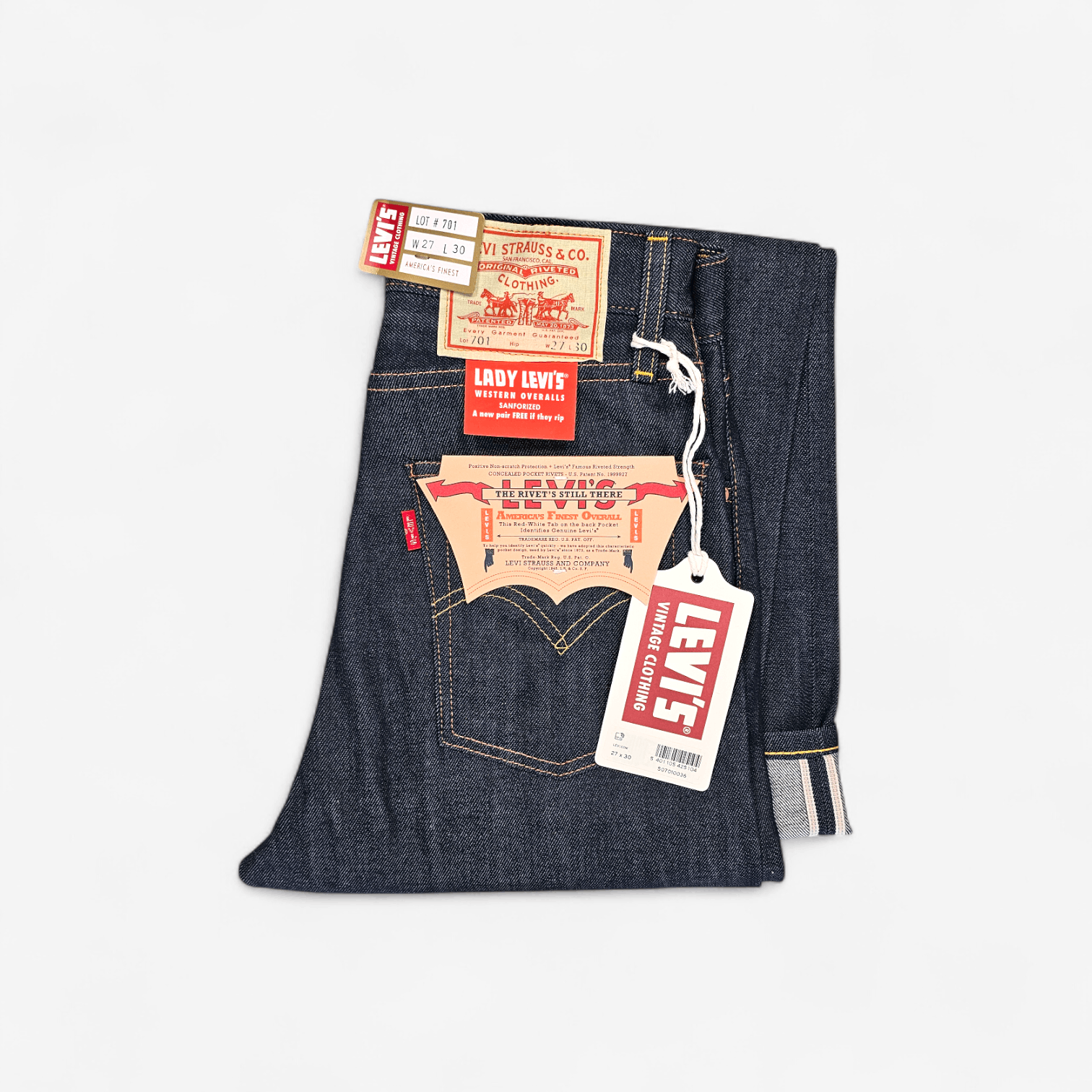 Levi's Vintage Clothing Levi's Vintage Clothing 1950's 701 Big E Selvedge Japan Made Size 27" / US 4 / IT 40 - 1 Thumbnail