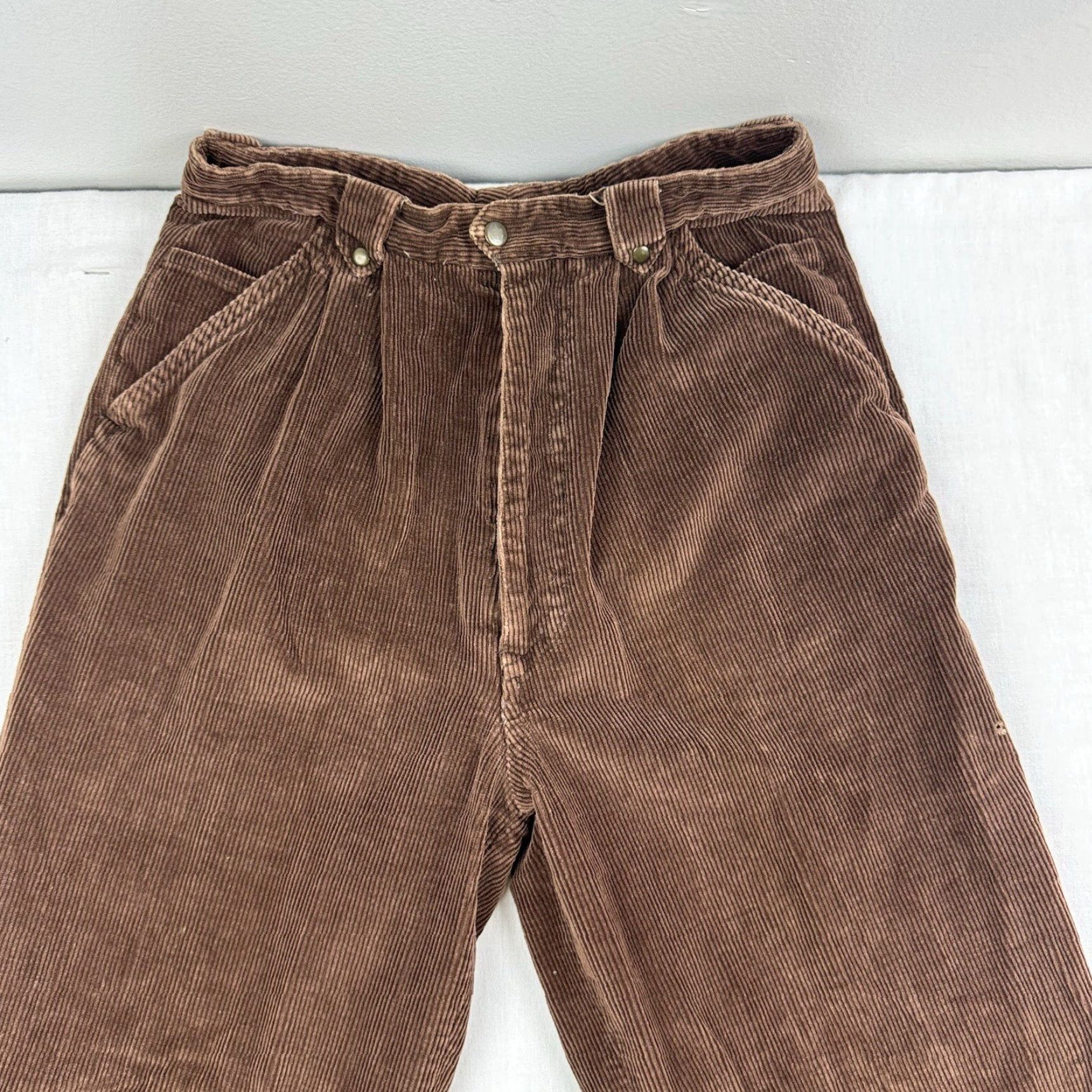 Vintage Vintage Skiva Corduroy Pants Womens 11/12 Brown Classic Hipster 1970s Disco Size 32" / US 10 / IT 46 - 2 Thumbnail