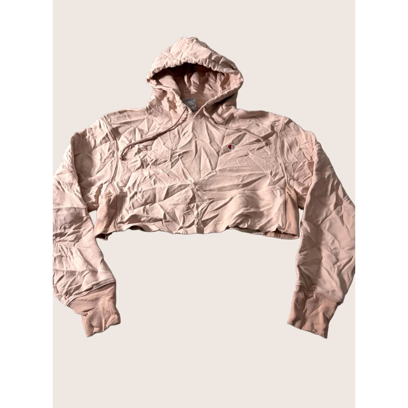 Champion Champion Hoodie Womens Medium Pink Reverse Weave Cropped Fleece Logo Sweatshirt Size M / US 6-8 / IT 42-44 - 1 Thumbnail